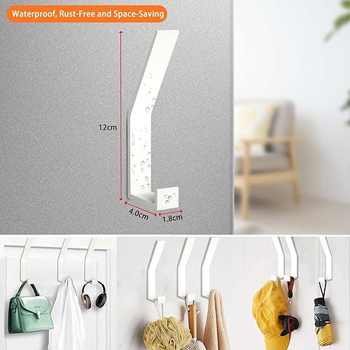 Miniatura 10 de KYOEON Perchero para colgar en la pared, paquete de 2 ganchos negros para toallas de baño, para cocina, puerta, gabinete, baño, vestíbulos, pasillos