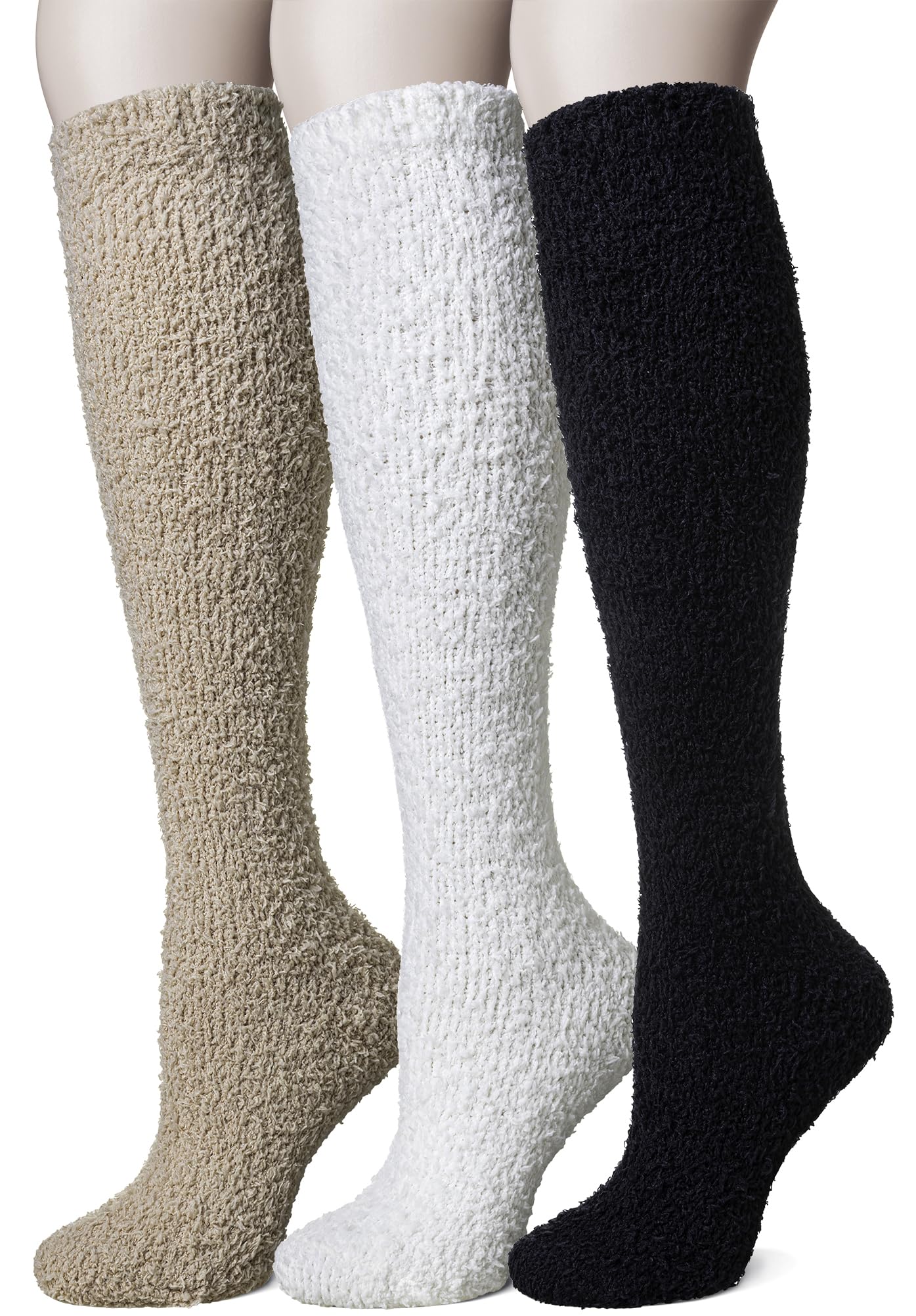 DoSmart Women Fuzzy Socks 3 Pairs Knee High Fluffy Soft Warm Stocking Cozy Slipper Plush Winter Long Socks