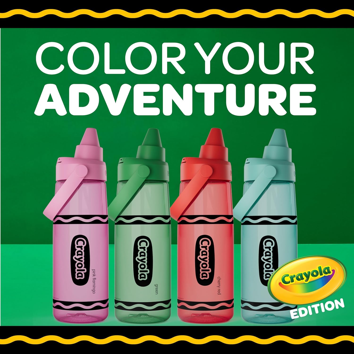 CamelBak Crayola Chug Water Bottle, Tritan Renew, Limited Edition Lid, Green, 25oz