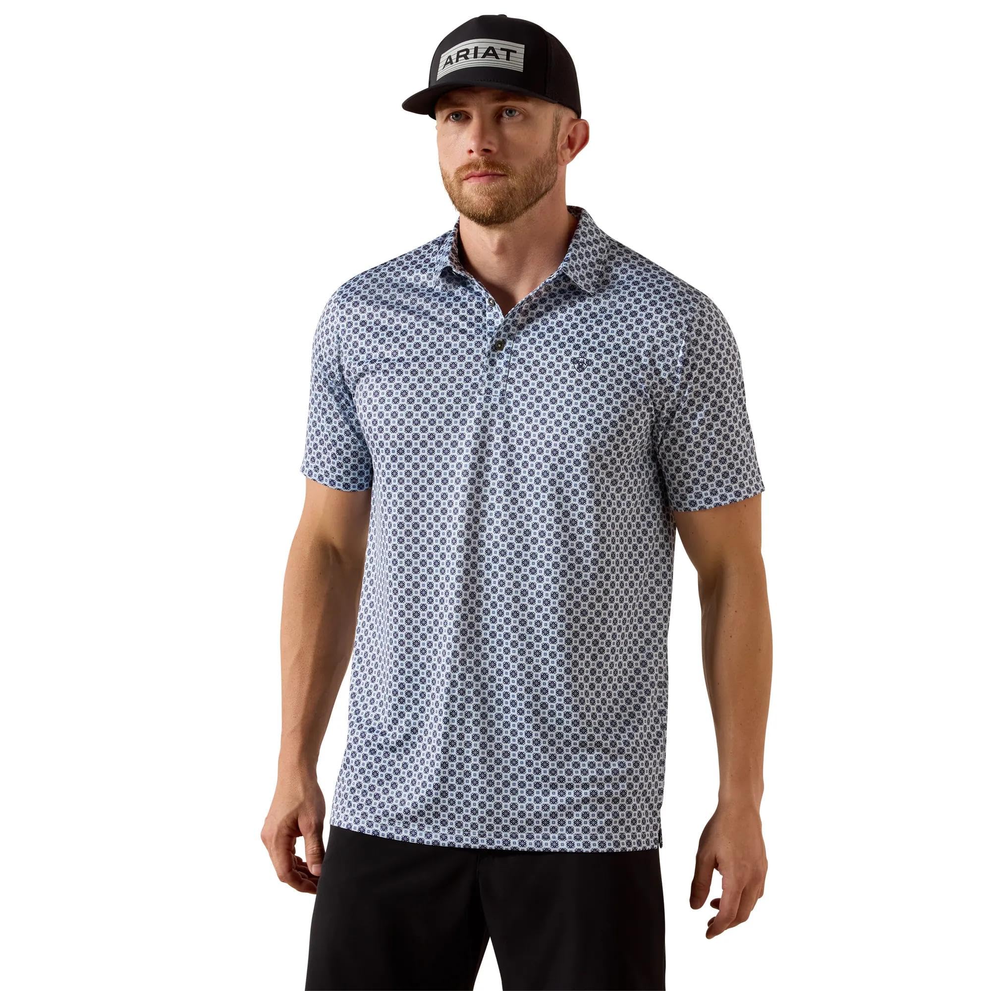 ARIAT Men's All Over Print Fitted Polo