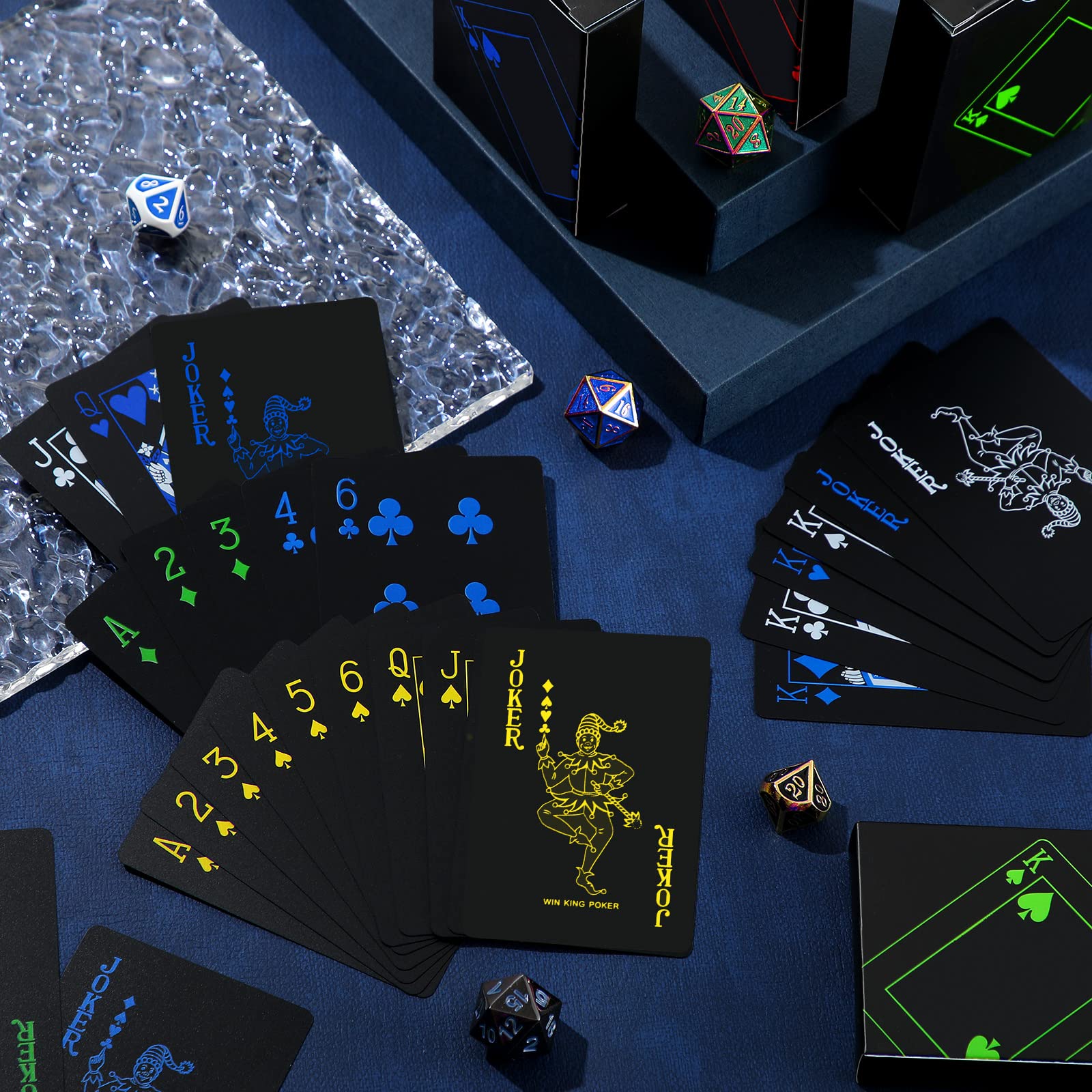 Amazon.com: 4 Decks Playing Cards Deck of Cards Black Poker Cards  Waterproof Playing Cards Waterproof Plastic Cards Playing Cards with Gift  Box Luxury Professional Playing Cards for Party Game Tools : Toys