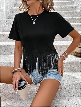 トップス acka fringe american sleeve tops fringe american sleeve tops – Acka online store