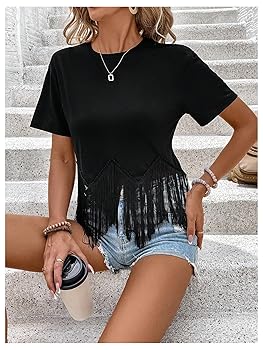 トップス acka fringe american sleeve tops fringe american sleeve tops – Acka online store