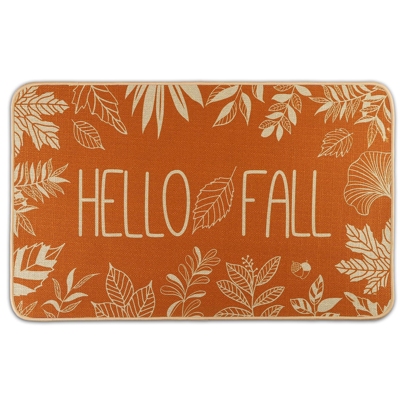 Hello Fall Welcome Door Mat Thanksgiving Day Floor Mat Autumn Indoor Outdoor Entrance Mat Bathroom Non-Slip Greeting Party Decorations 17 X 29 Inch-image-49