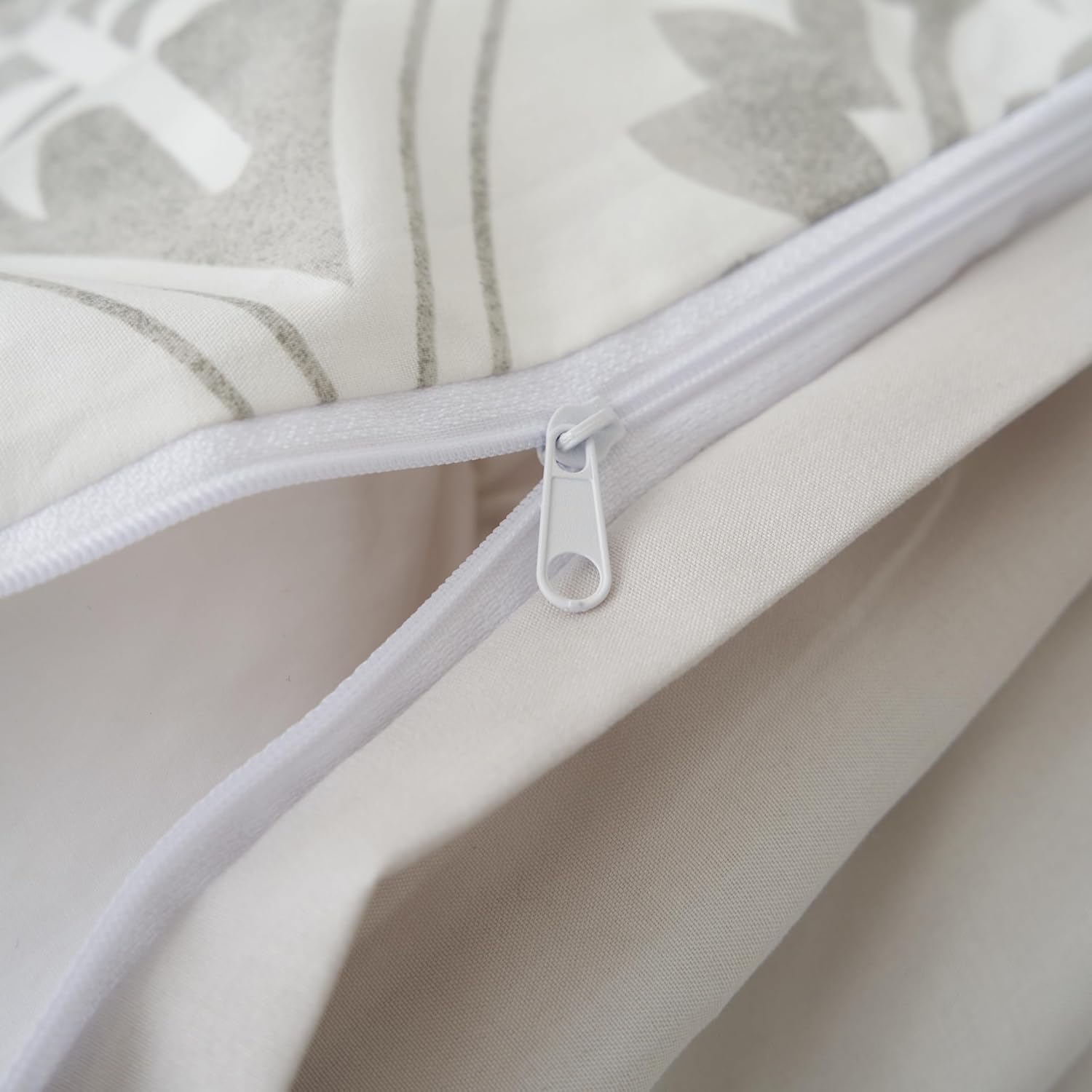 Tache Gray White Ogee Damask Moon Sky Speckled Heather Grey Modern Victorian Shabby Chic Reversible Duvet Cover King