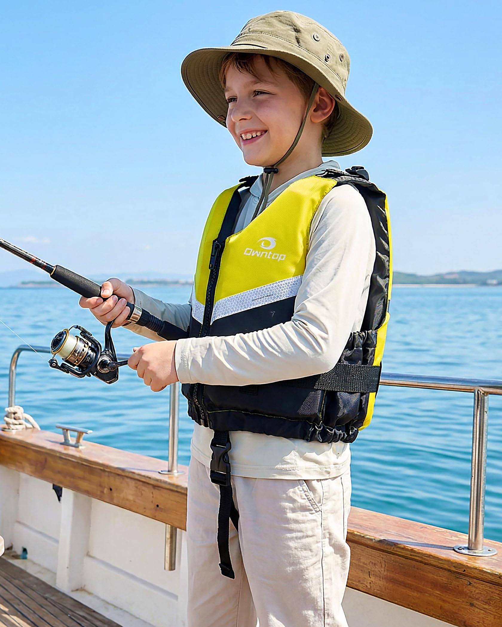 Gilet da Nuoto per Adolescenti e Bambini, Giubbotto Galleggiante Regolabile per Kayak, Pesca, Nuoto