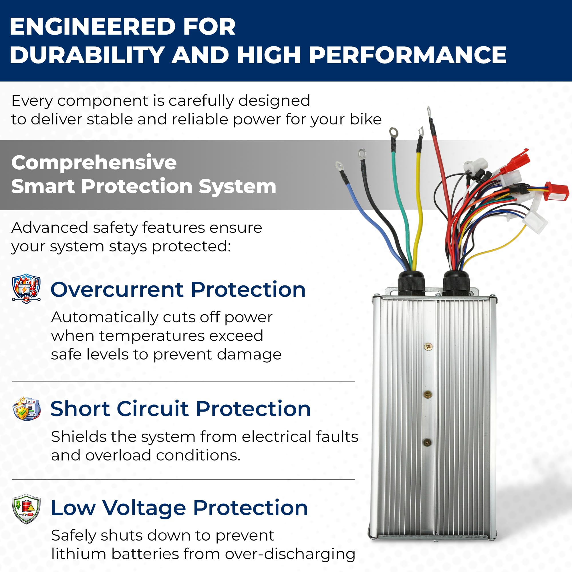 Controller motore brushless da 72 V 3000 W, 48 V, 60 V, 72 V, 84 V, per bici elettrica, scooter, corrente massima 80 A, lega di alluminio, argento
