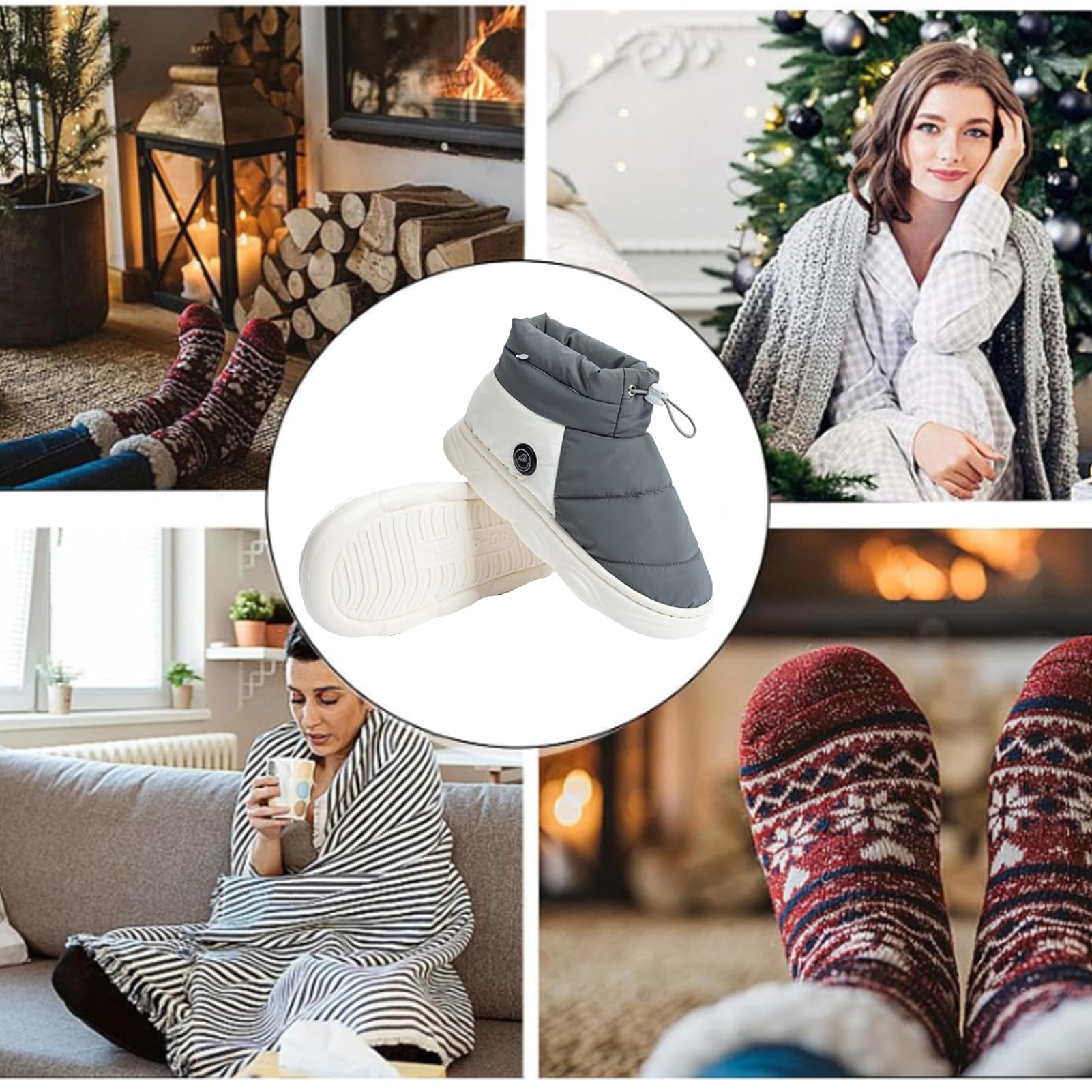 Botas térmicas recargables para hombres y mujeres, botas cálidas de invierno, para parejas, calentadores de pies, zapatos USB, batería de 4000 mAh con 3 niveles de calefacción, zapatos de calefacción