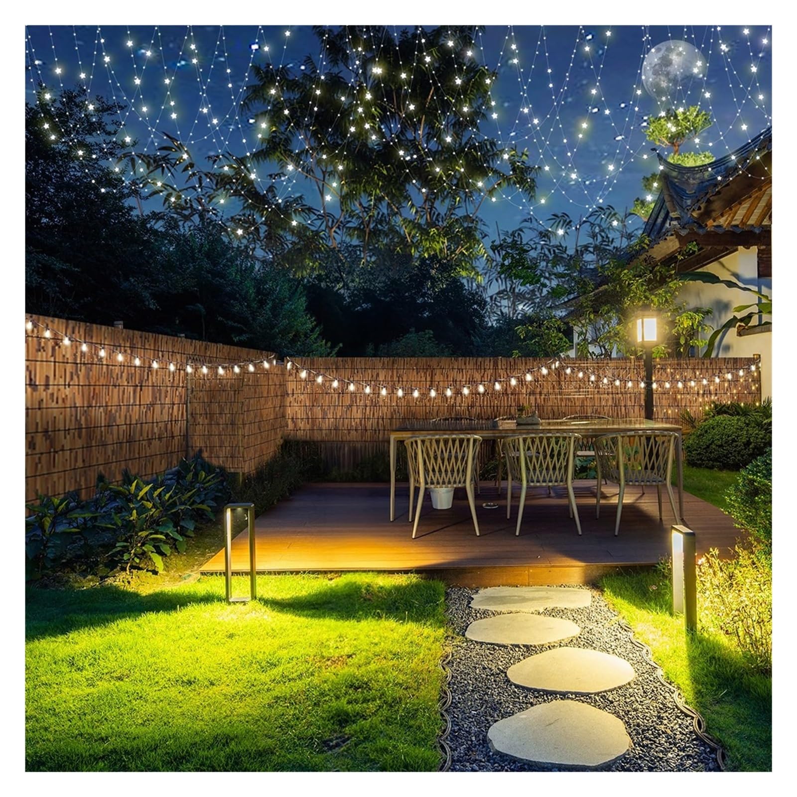 200 x 180 cm pannelli di recinzione in bambù naturale e moderno per giardino, terrazza, balcone, decorazione esterna perfetta e soluzione frangivento