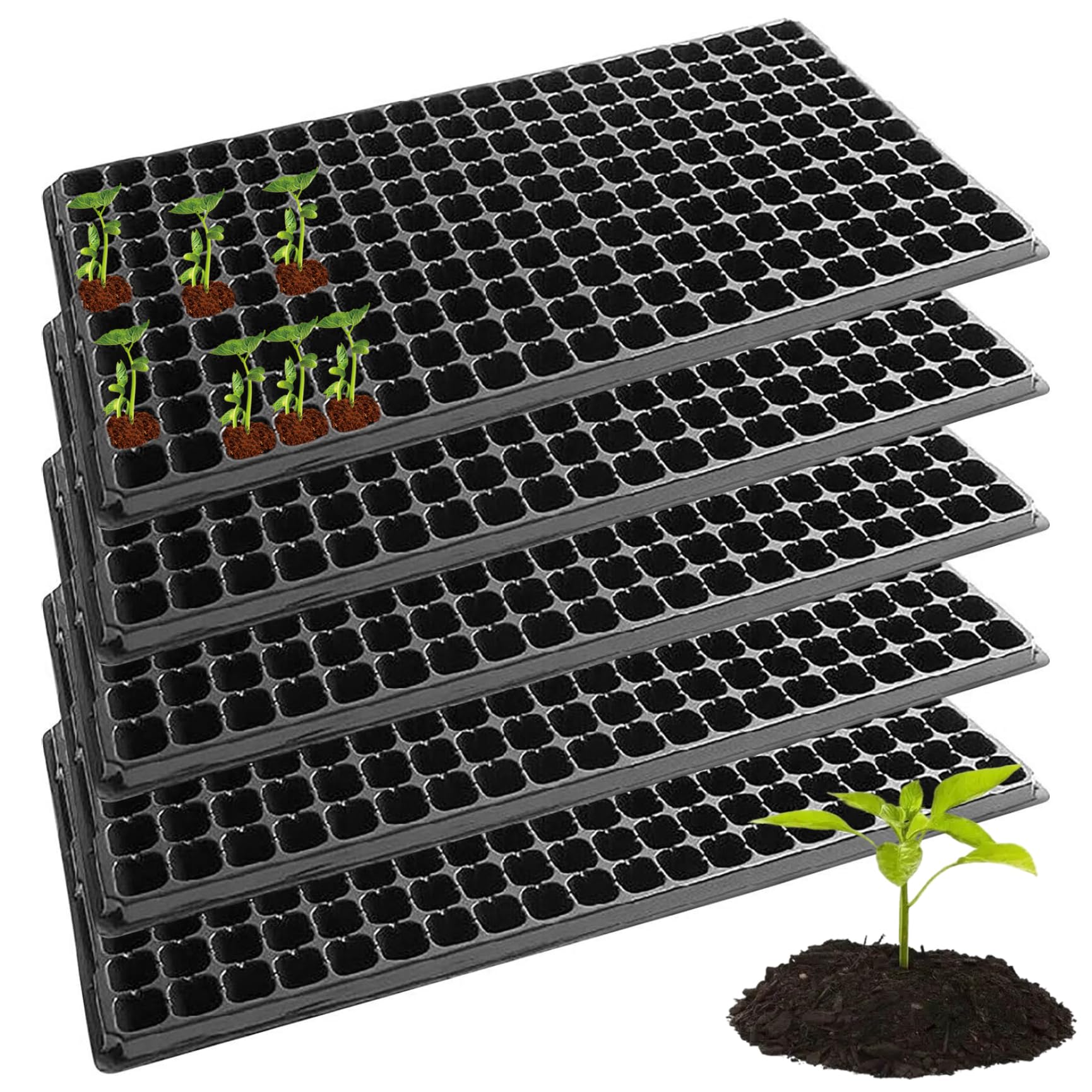Plateaux de démarrage des graines, Plateaux de démarrage 5pcs Plantes 1.4 semis Profonds Plantation en Plastique réutilisables pour semis 20, 9x11