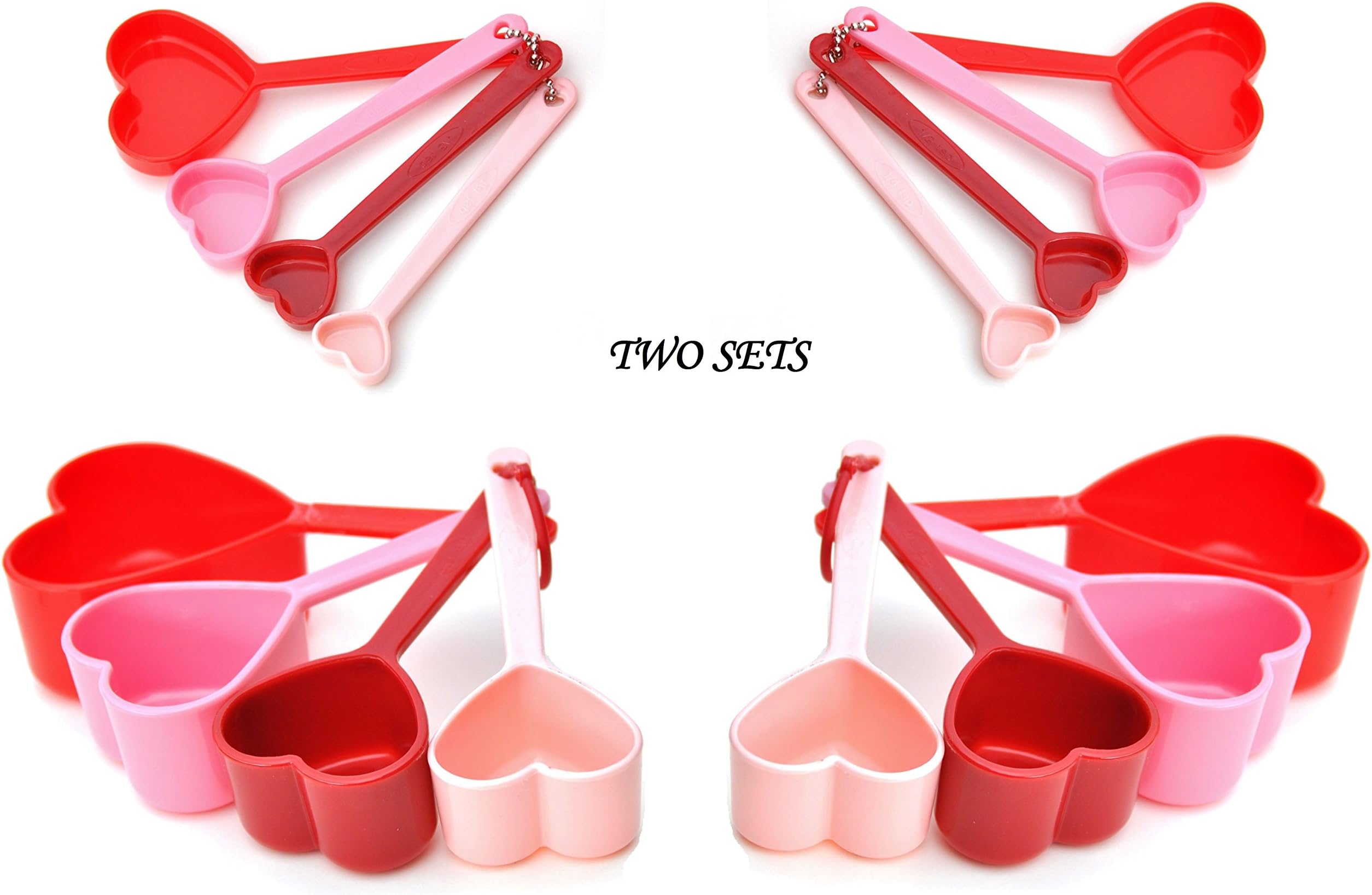 2 SETS Heart Shaped Measuring Cups and Measuring Spoon Set Best Valentine Day Gift Set for Her Wife Mother in Law Mom