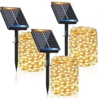 Luci Solari Esterno【3 Pacchi】- 16+2M 160LED Luci Solari da Giardino IP65 Impermeabili