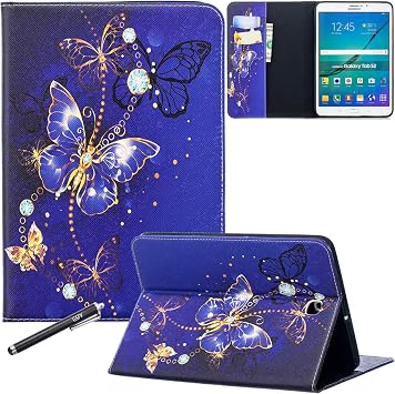Galaxy Tab S2 8.0 Case - Newshine PU Leather Stand Folio Case Cover with Card Slots, Note Holder for Samsung Galaxy Tab S2 Tablet 8.0 Inch, SM-T710 T715 - Cobalt