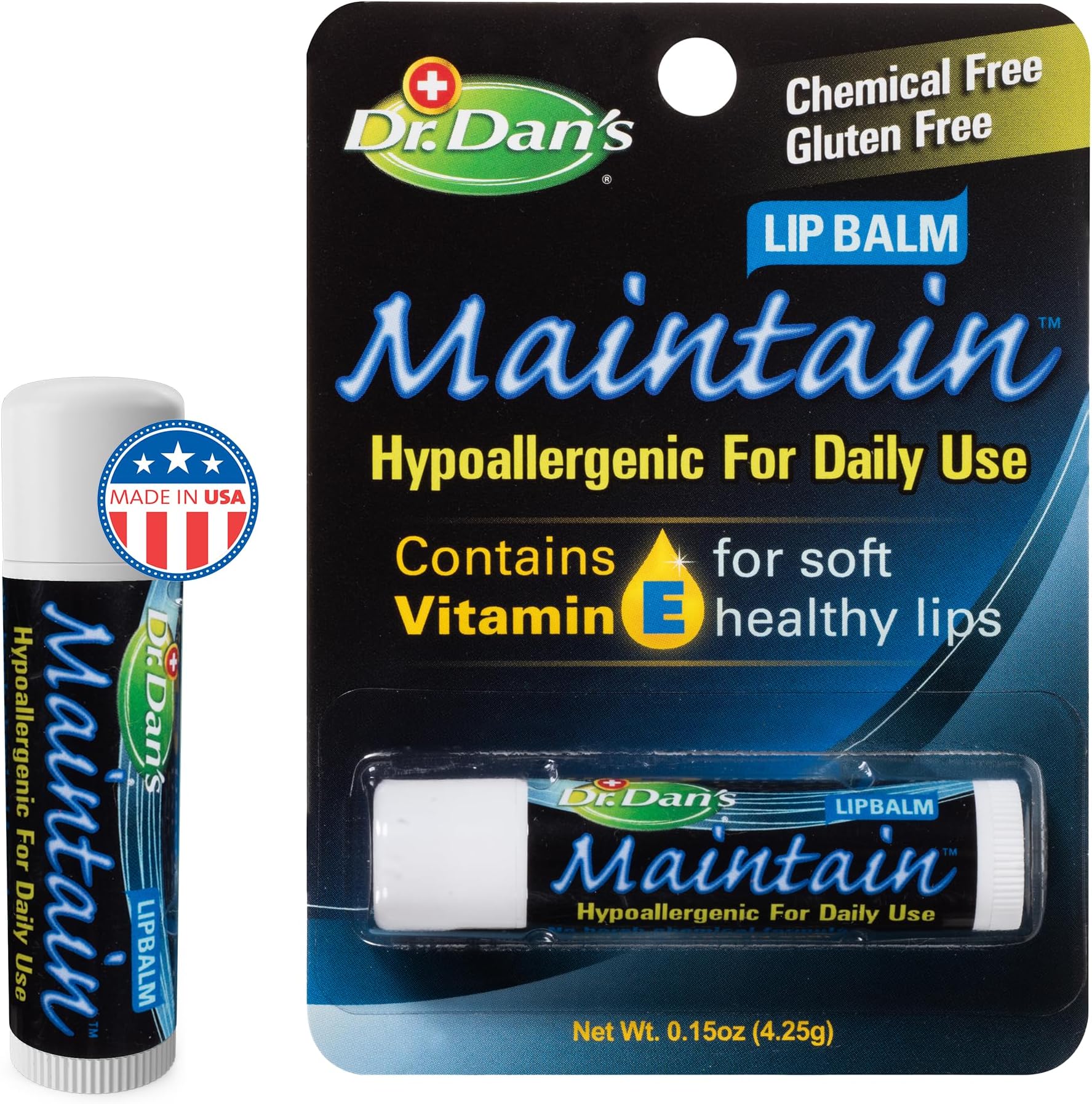 Maintain Lip Balm - Perfect for Cortibalm Aftercare, Mild Ingredients & Beeswax, Vitamin E Enriched for Moisturizing Dry Lips, Ensures Smooth, Soft Feel, 1 Pack