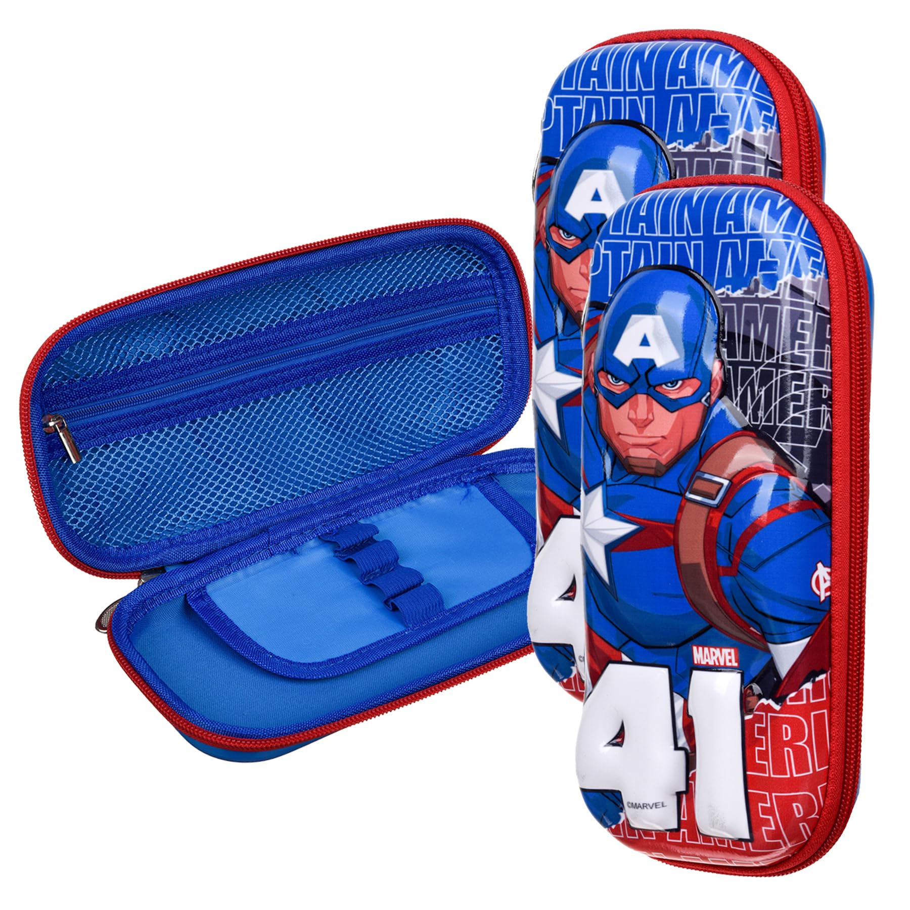 Heart Home Marvel Captain America Pencil Pouch | School Pencil Case for Kids | Pen-Pencil Box for Kids | Geometry Box | Compass Box | School Stationery Supplies | Pack of 3 | Blue (B0CKF9BGPV) Amazon Price History, Amazon Price Tracker