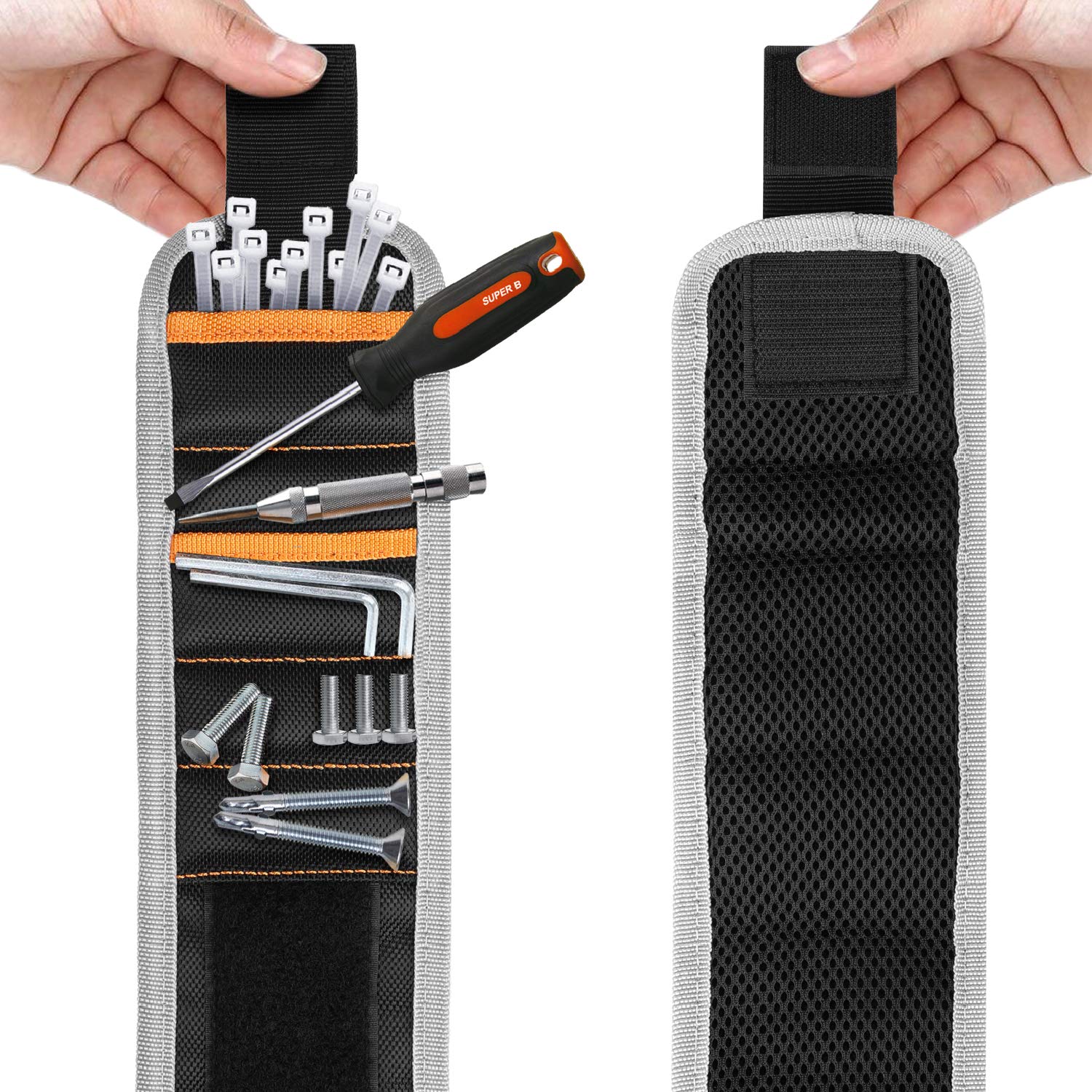 JZK Magnetisches Armband mit 15 Magneten zum Halten Schrauben Nägel Nüsse Schrauben Bohren Bits, magnetarmband werkzeug Geschenk für Papa Mann Zimmermann Klempner JZK Magnetisches Armband mit 15 Magneten zum Halten Schrauben Nägel Nüsse Schrauben Bohren Bits, magnetarmband werkzeug Geschenk für Papa Mann Zimmermann Klempner