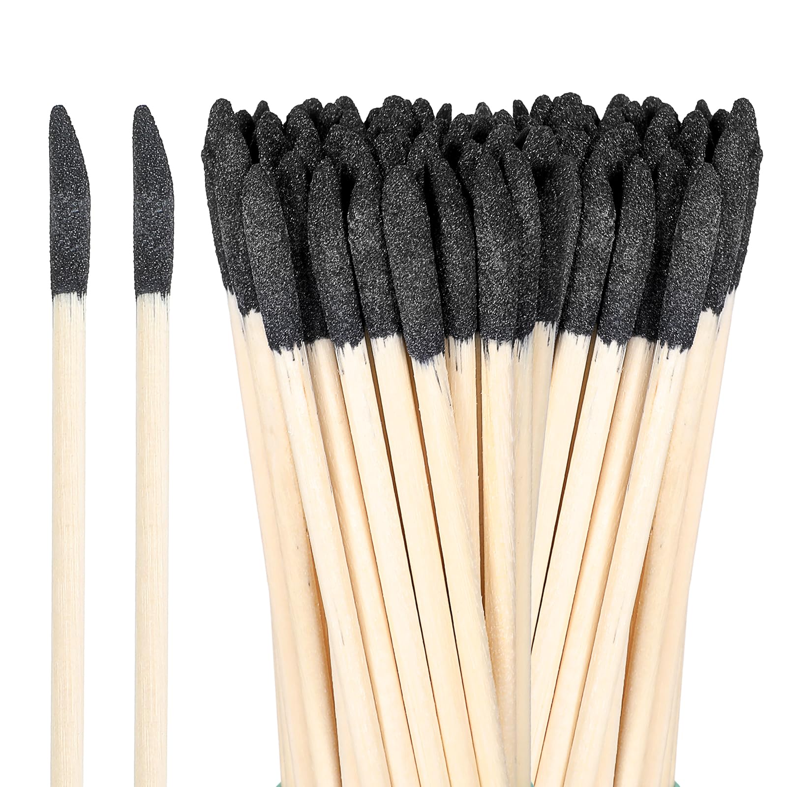 JIEYAO 50 varillas de lijado, ramitas de lijado para modelos de plástico, herramientas de lijado de detalles finos para espacios reducidos, madera, grano 150