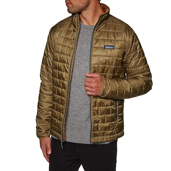 brown patagonia puffer jacket