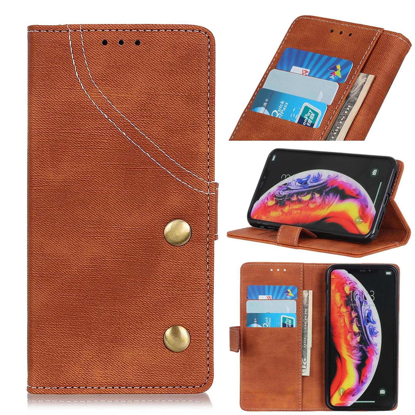 Cuero Funda para Sony Xperia 1 V/Xperia 10 V, Anti-Huella Flip Billetera Magnético Anti-Choques Estuche,Negro,Xperia 10 V