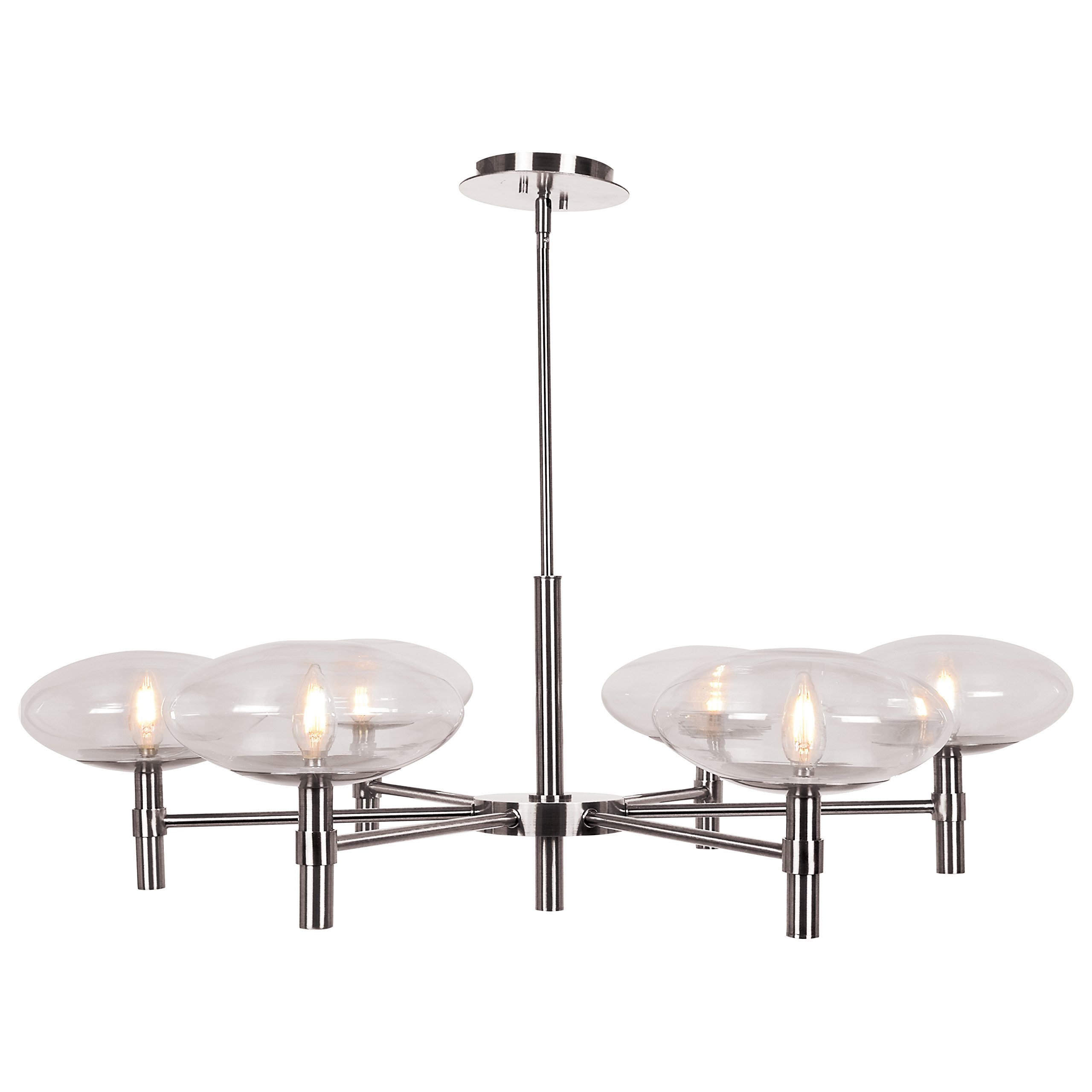 Amazon.com: Access Lighting 52093LEDDLP-BS/CLR Grand Chandelier Fixture, 6  Light, Brushed Steel Finish : Everything Else