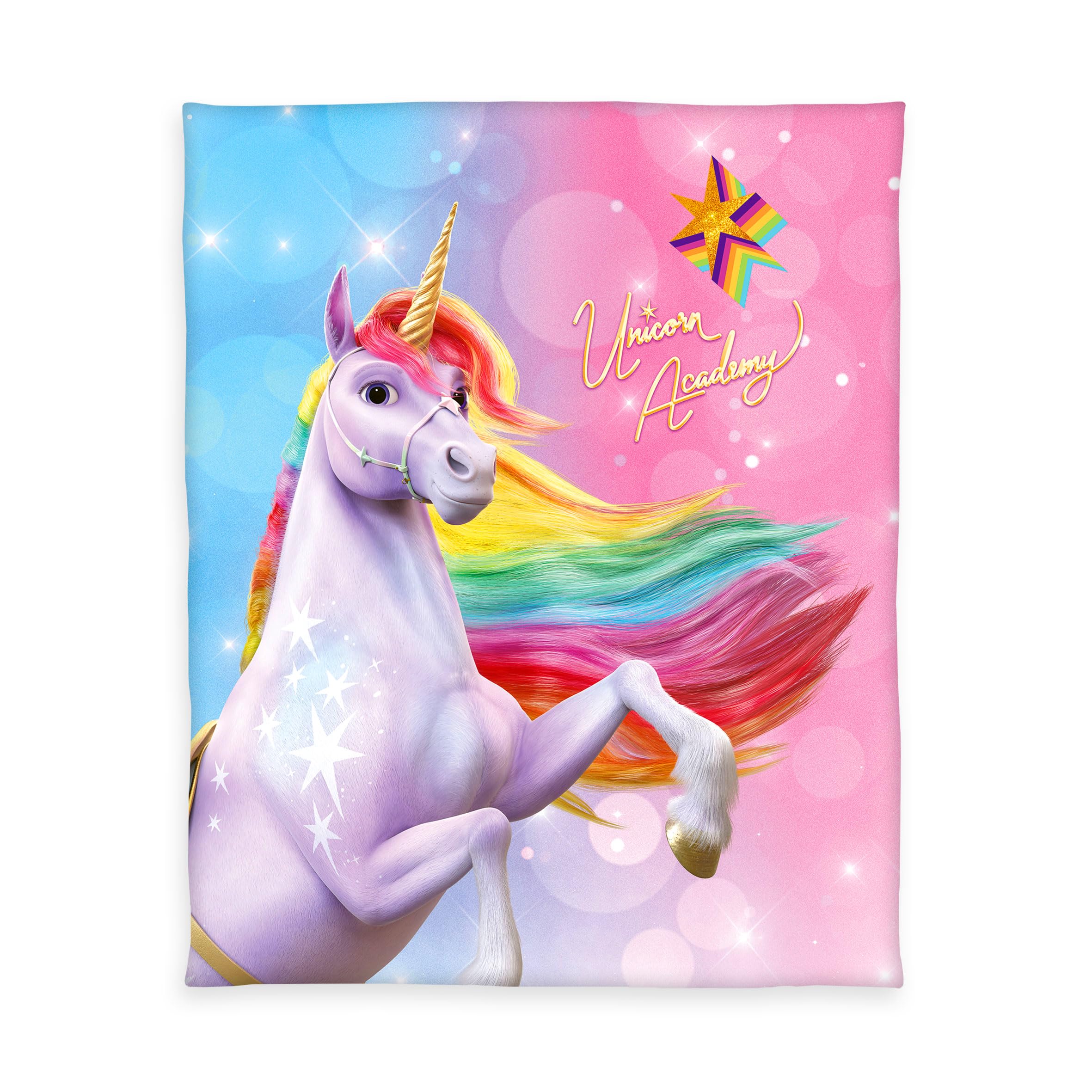 Herding Unicorn Academy Soft-Fleecedecke, 130 x 160 cm, 100% Polyester, Mehrfarbig