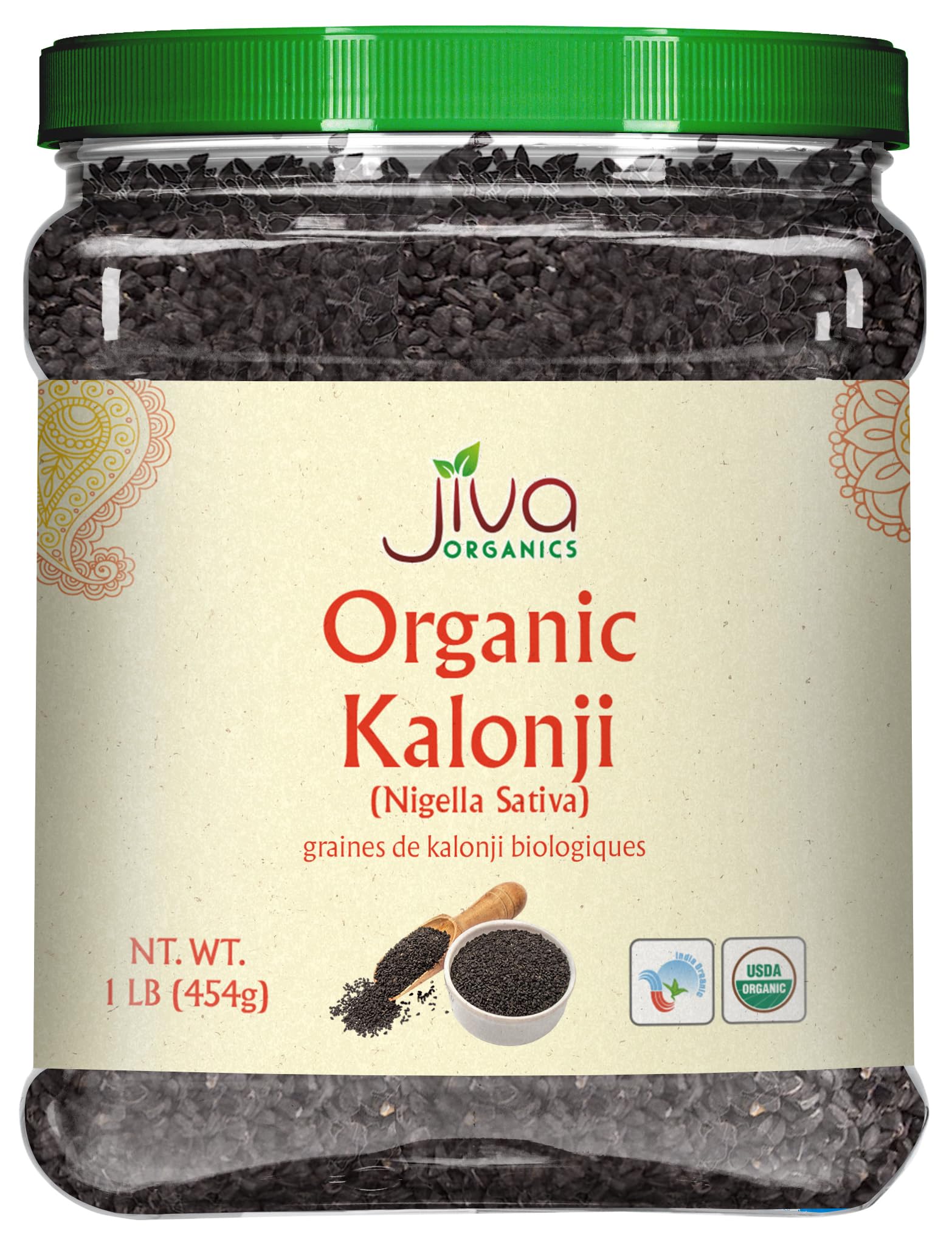 Kalonji - Raw, Non-GMO Black Cumin Seed (Kalaunji, Nigella Sativa), 1 Pound Jar (16 Ounce)