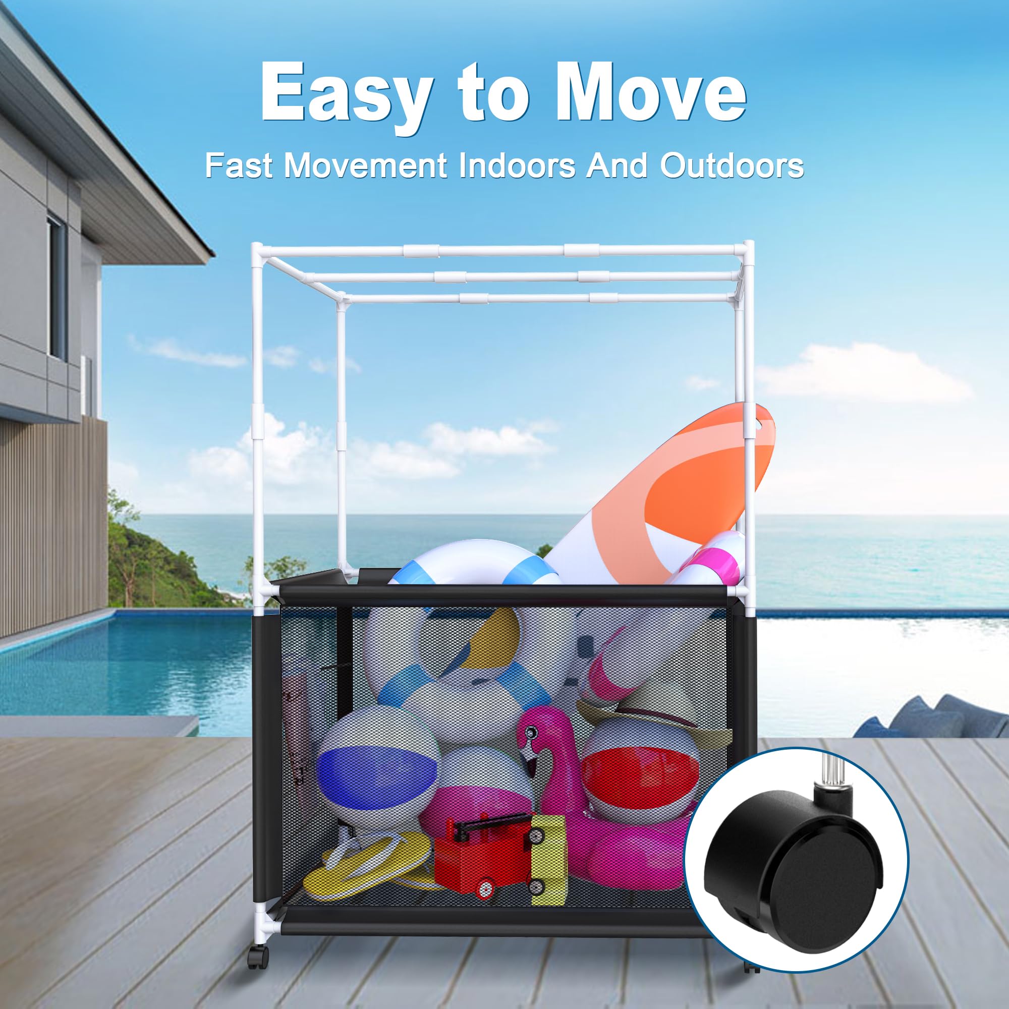Snapklik.com : Kculehtlla Pool Float Storage Bin, Outdoor Pool Toy ...