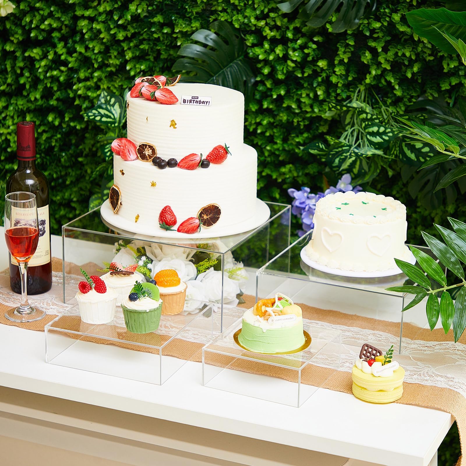 Amazon.com: Geetery 4 Pcs Acrylic Cube Acrylic Display Box Food Display ...