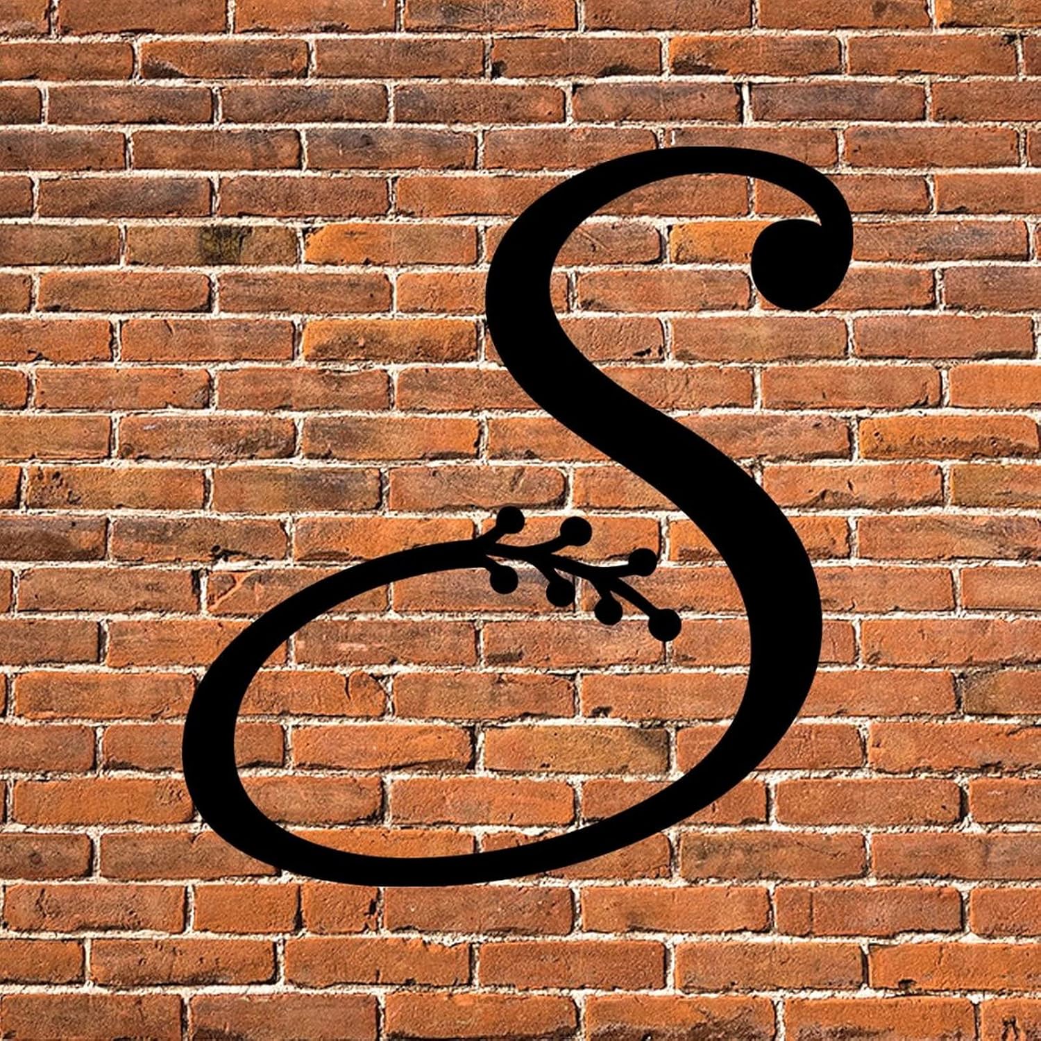 NA Letter S Personalized Initial Letter Monogram Metal Sign Aluminum Wall Decorations Indoor Outdoor Modern Bright Easy Install Wedding Gifts 60CM Black