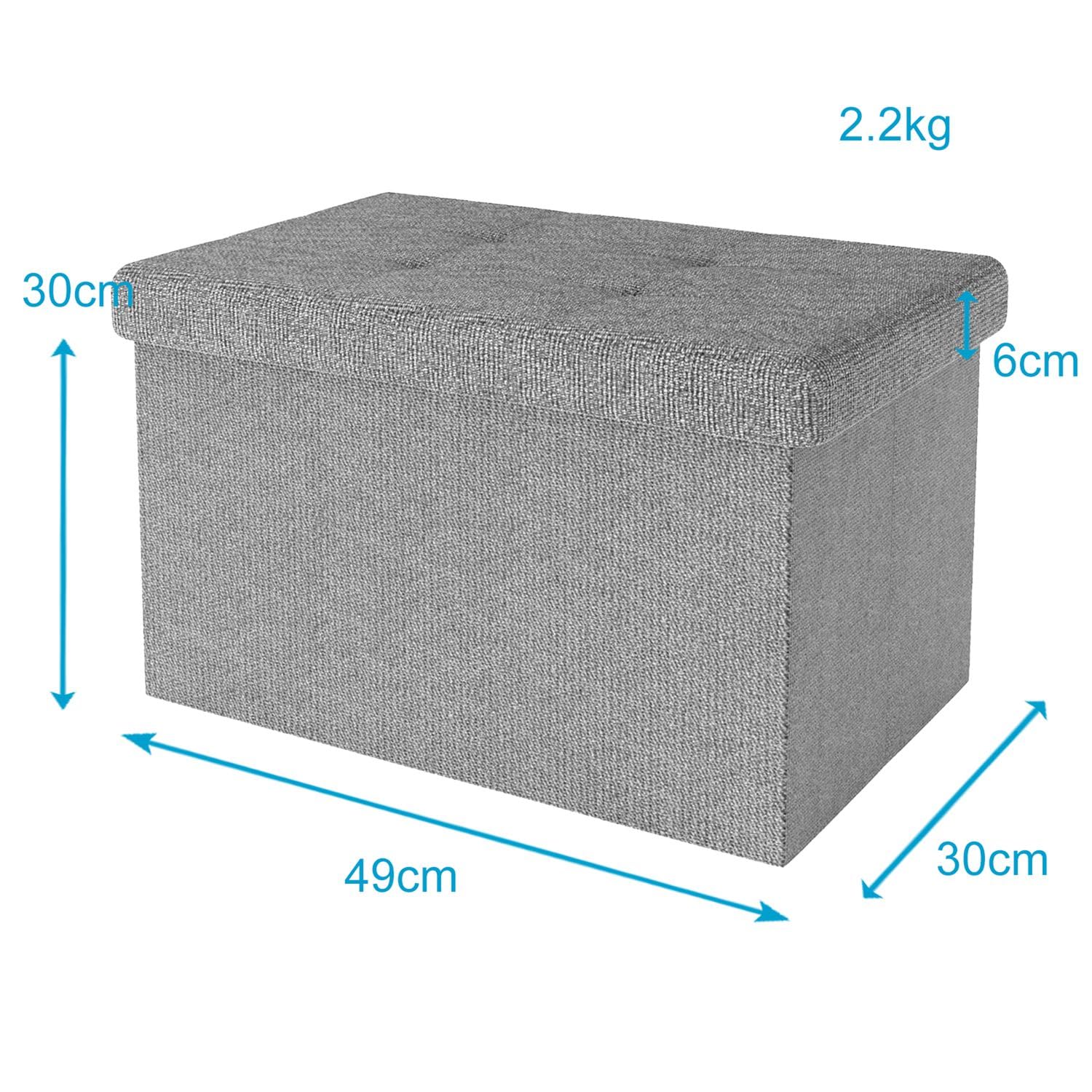 INTIRILIFE Taburete de Asiento Plegable 30x30x30 cm en Rojo Oscuro - Cubo de Asiento con Tapa y Espacio de Almacenamiento de Tela con Huecos - Cubo de Asiento reposapiés Plegable