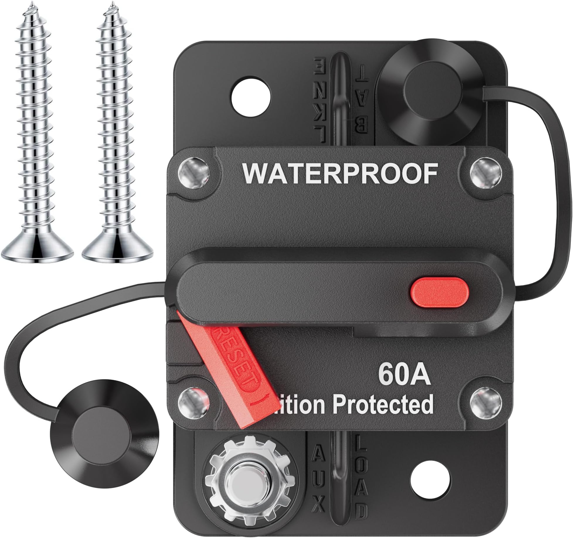 - Oyviny 60 Amp Circuit Breaker Overload Protection 12V -48V DC for Marine Trolling Motors, ATV, Boat, Waterproof Surface Mount with Manual Reset