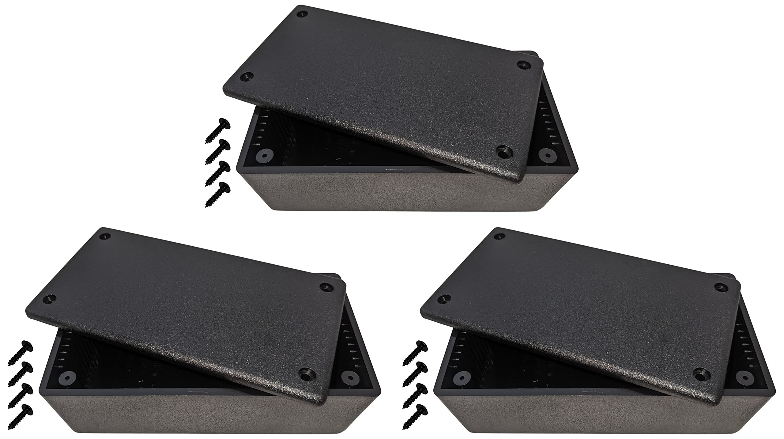 3 Pack ABS Plastic Electronic Project Box with PCB Mounting Slots - Includes 4 Screws and Lid, 4.9" x 2.5" x 1.5" by EX ELECTRONIX EXPRESS