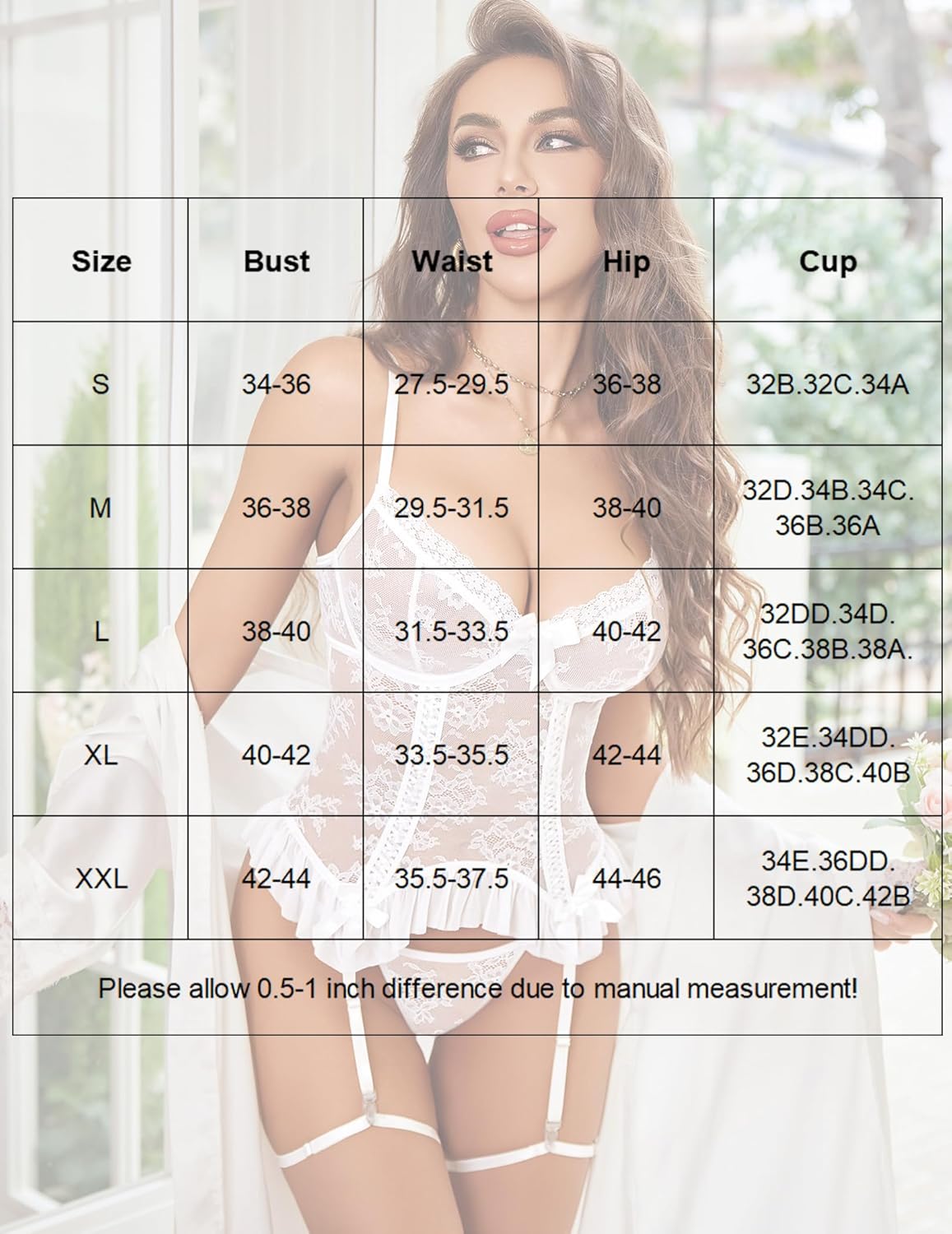 Avidlove Sexy Lingerie for Women Lace Corset and Panty Outfits Sets Push Up Babydoll With Garter Belt Rave Outfits - Image 6