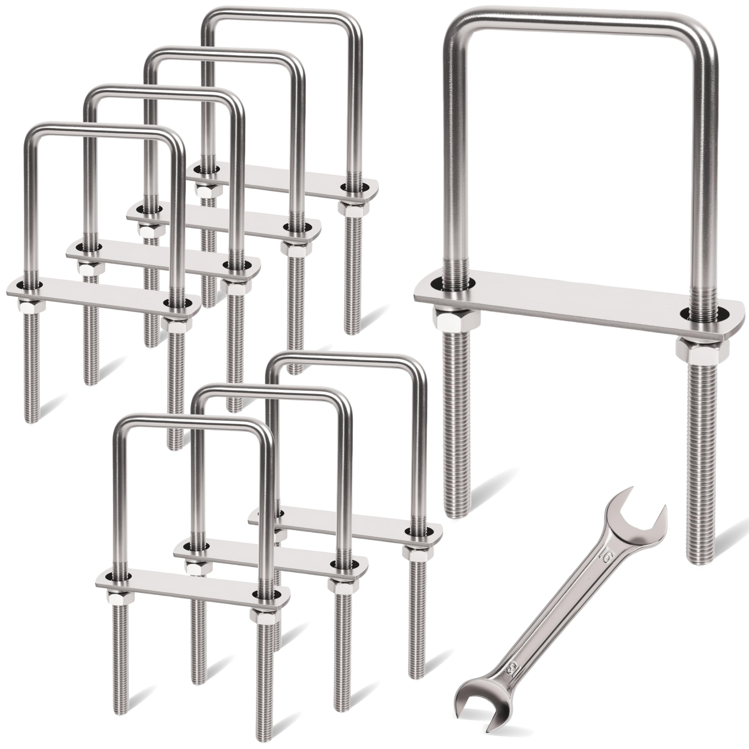 M8 Stainless Steel U-Bolts - 4 Pack -14