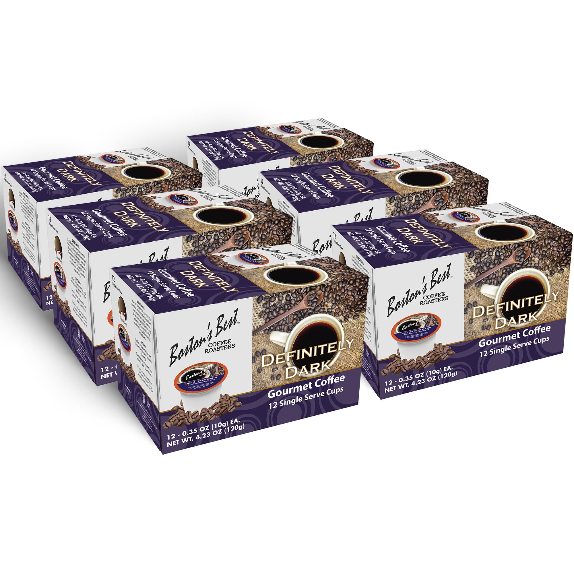 Bostons Best - Definitely Dark Roast Bold & Rich Gourmet Coffee Compatible with Keurig Coffee Maker, 1 Count (72 Single Serve Cups)