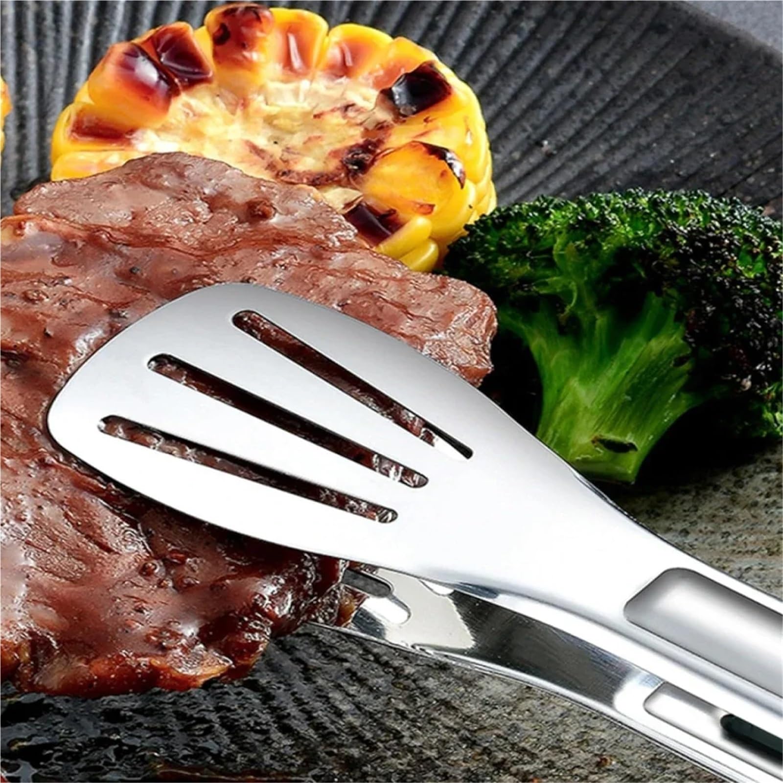 Szczypce do grillowania, Szczypce ze stali nierdzewnej, chleb sałatkowy z mięsem BBQ, 1/3 szt., wiele rozmiarów(12 inch)
