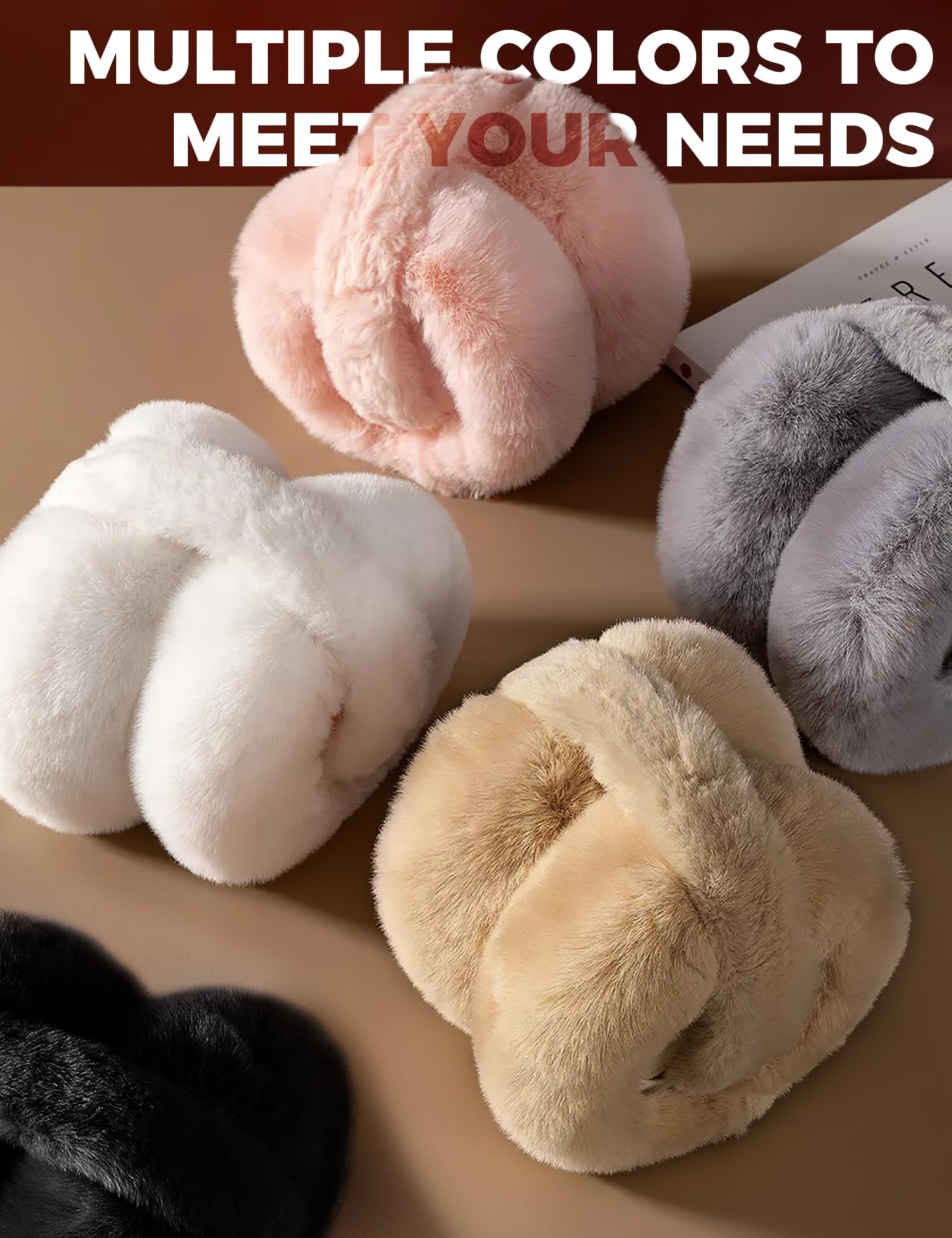 Buauty Ear Muffs Winter Women Men Soft Earmuffs Cute Ear Covers Cold Weather Fluffy Ear Warmers Headband Winter Accessories