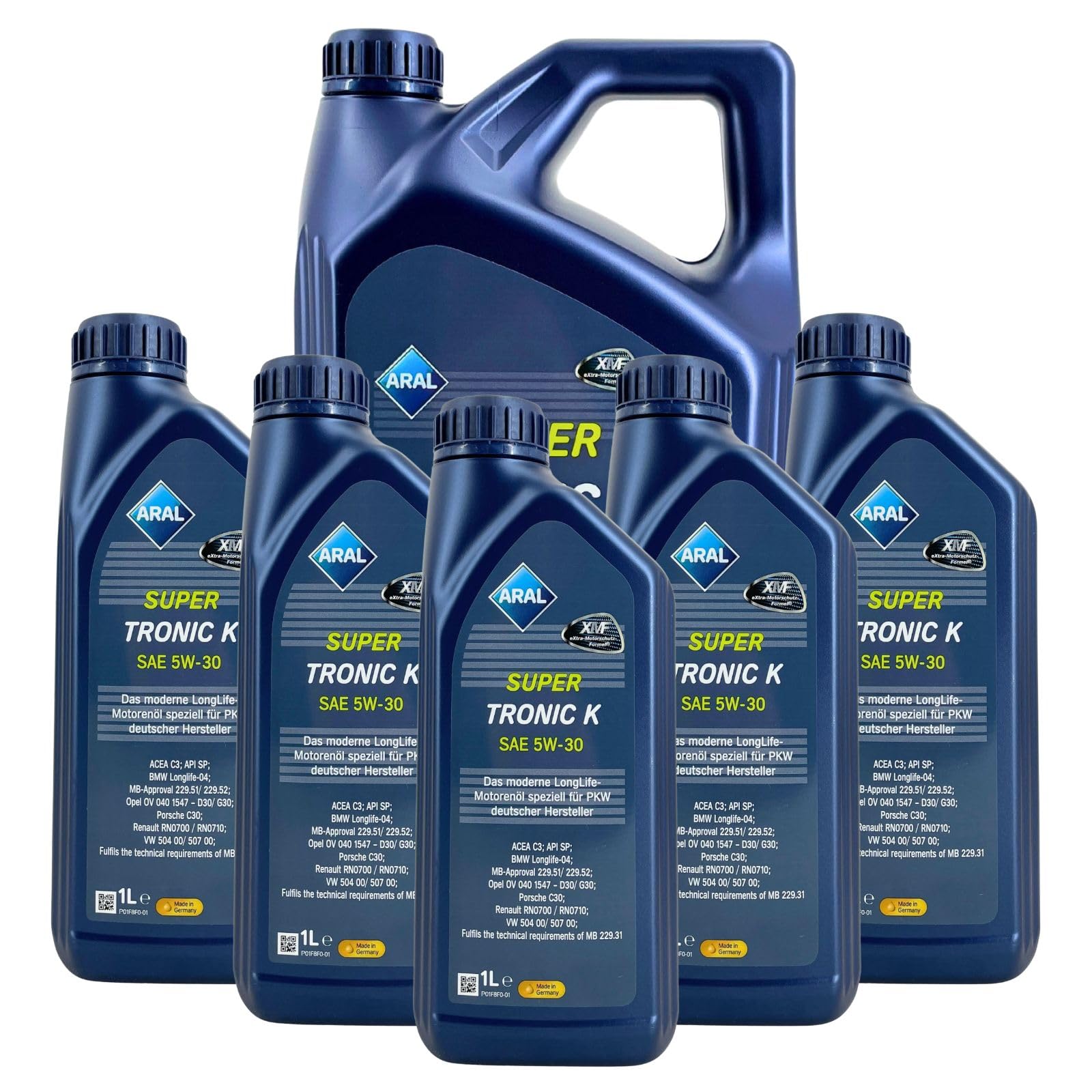 Aral SuperTronic K 5W-30 Motorenöl (10L Set / 5+5 Liter) - PKW Leichtlauföl für Benzin & Diesel mit DPF
