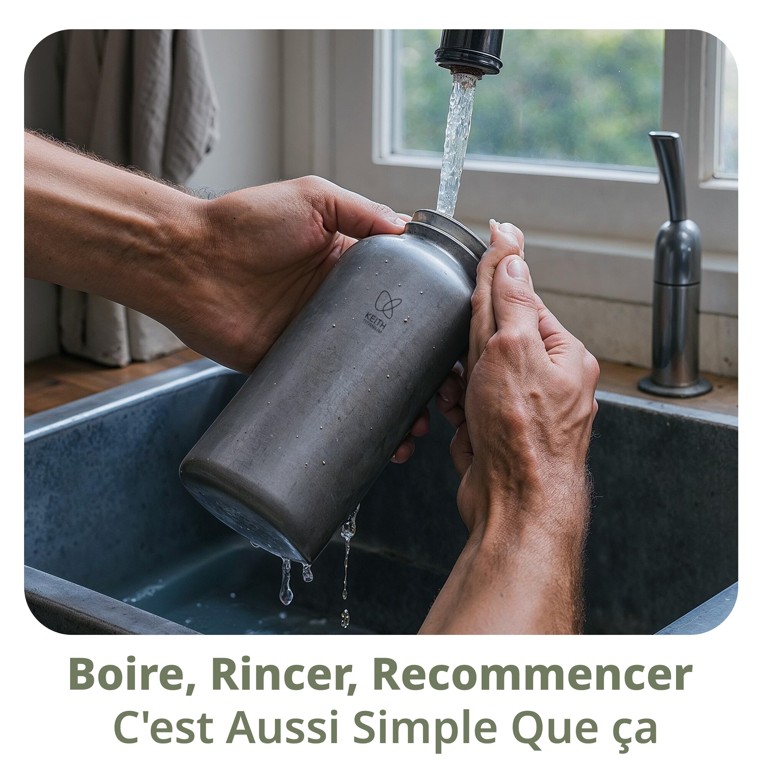 Keith Titan Bouteille d'eau de sport – Bouteille isotherme étanche avec couvercle isolé pour la randonnée, la salle de sport et les aventures en plein air, bouteille d'eau isolée (900 ml)