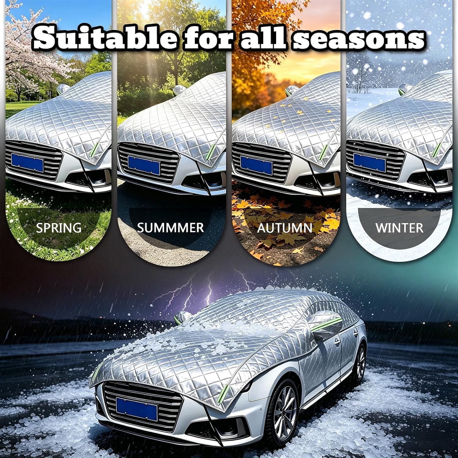 Bache Voiture Exterieur Anti Grele pour BYD Atto 2, Housse De Protection Voiture Extérieur Convient à Toutes Les Saisons Imperméable Anti Neige/Gel/UV ktz195x