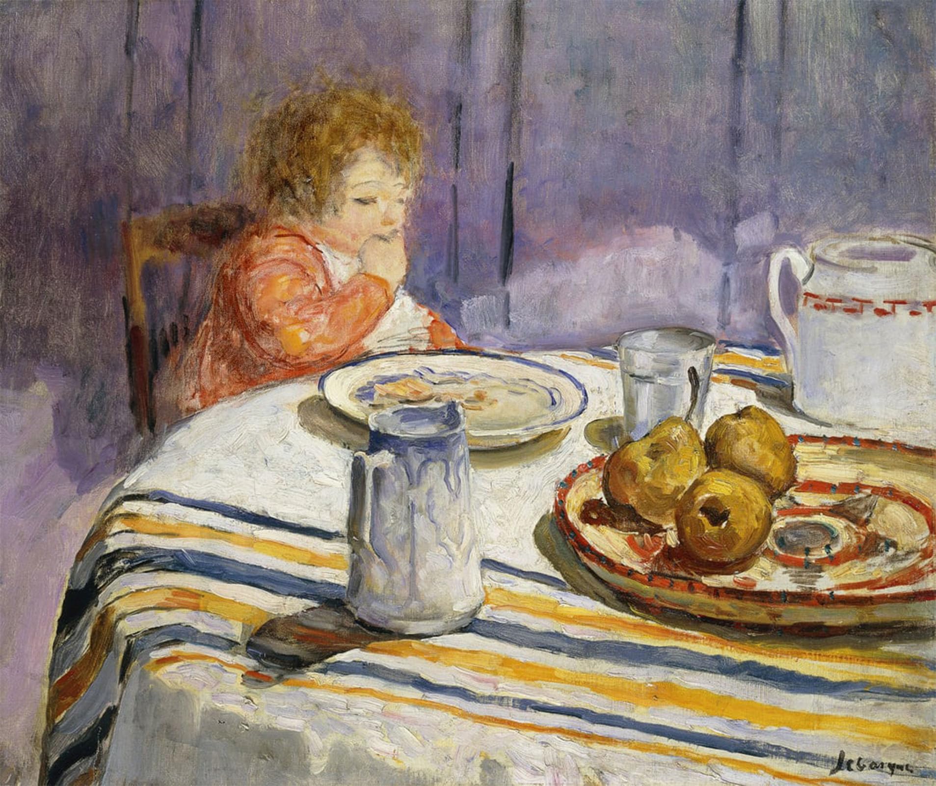 Artxlxxbn No Frame Famous Painting Art Wall Decor Abstract Art Picture The Breakfast By Henri Lebasque Animal Pictures For Home Decor 60X90cm