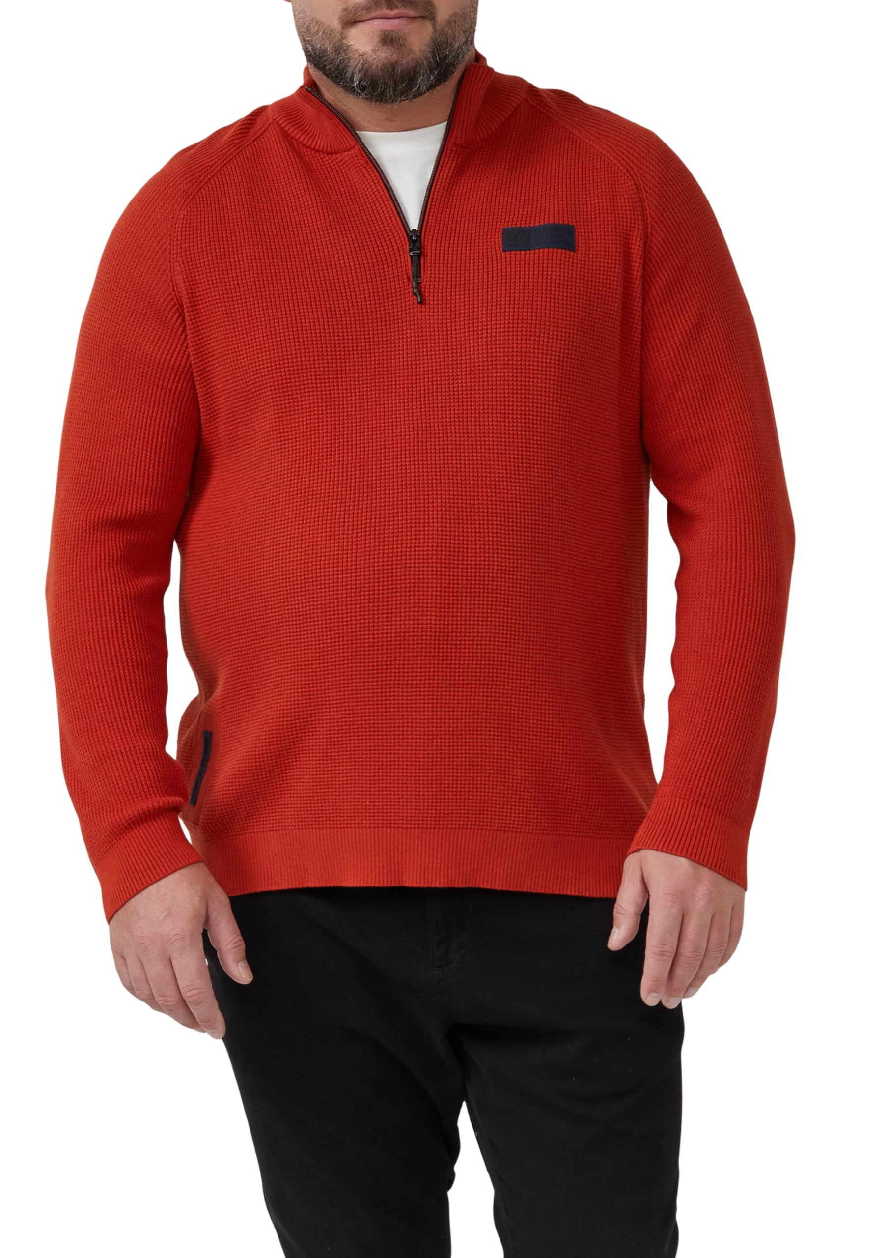 s.Oliver Pullover aus Strukturstrick mit Troyer-Kragen