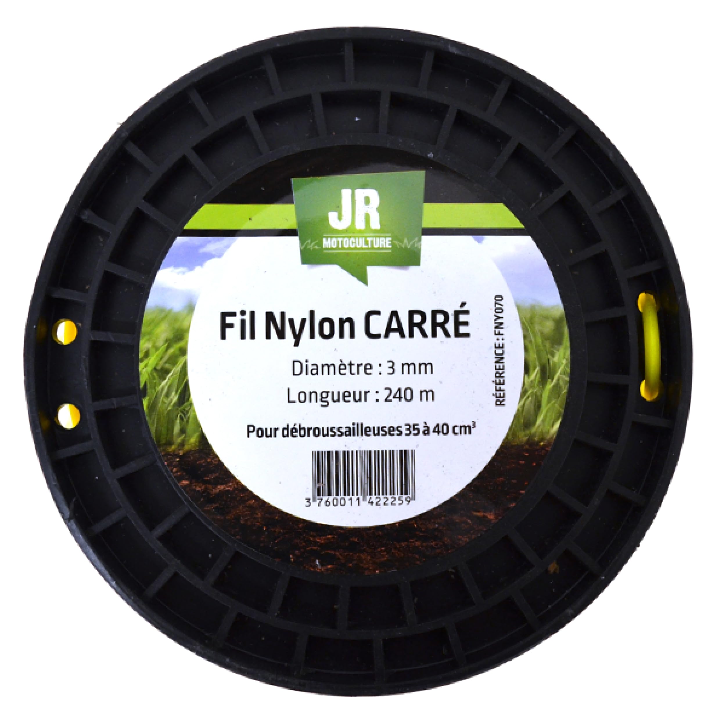 JR FNY070 JR-FNY070-Giardin-Fil Nylon 3 mm Quadrato, No