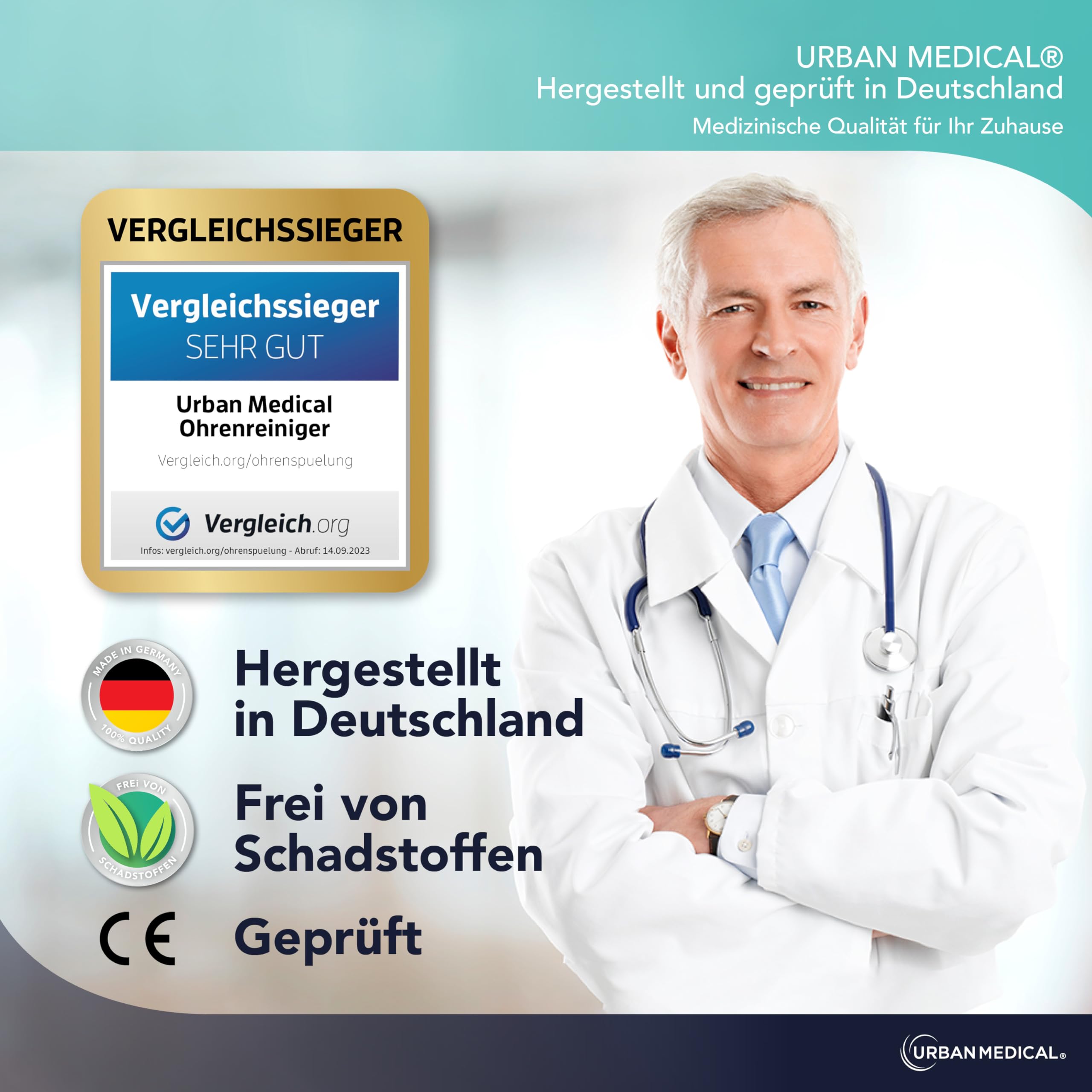 Ohrenschmalz Entferner - Sanfte Ohrendusche für Erwachsene, Kinder & Babys - Wiederverwendbarer Ohrreiniger - Sicher und effektiv - 200ml