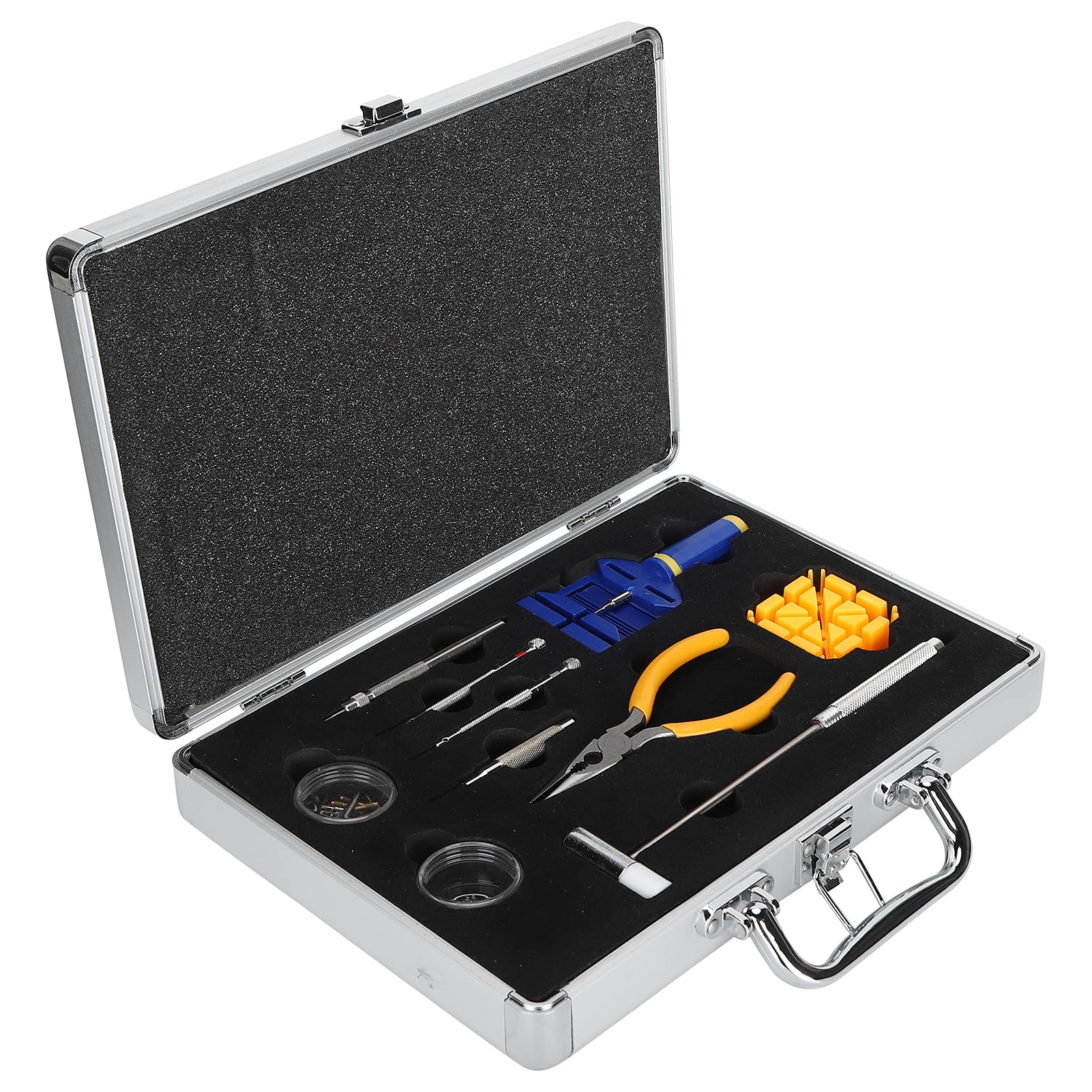 Kit de eliminación de eslabones de reloj, herramienta de reparación de removedor de pasadores de eslabones de correa de reloj, kit de reparación de relojes profesional Juego de