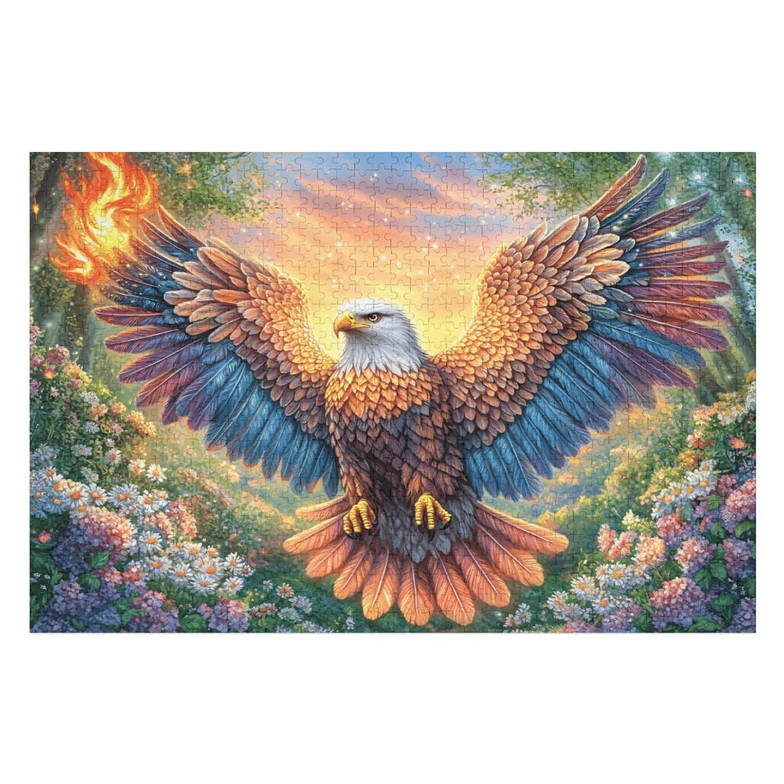 Holy Light Bald Eagle 1000 Piece Jigsaw Puzzle for Adults Home Office Wall Art Productivity Boost Precision Cut for Remote Workers 1000 PCS