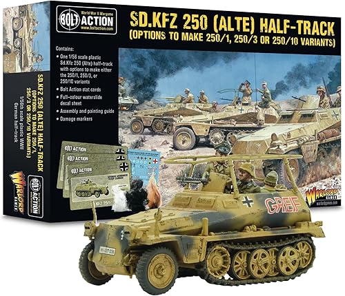 Warlord Bolt Action SD.KFZ (Alte) Miniaturas de mesa de media pista 156 - Juego de soldados de la Segunda Guerra Mundial en miniatura pintables de