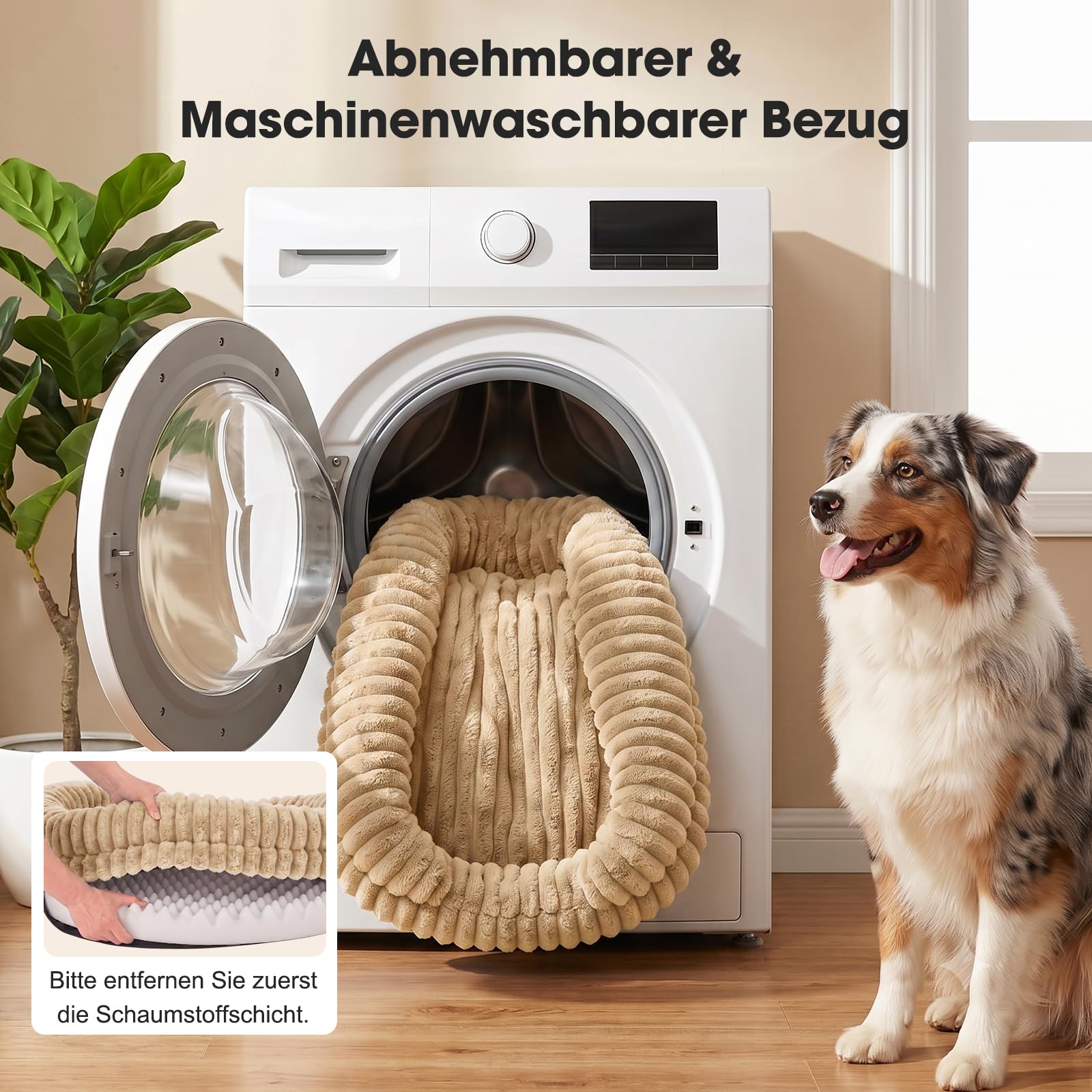 Cama Perro Ortopédica Grande 115x85x20cm, Sofá Perro Viscoelástico Desenfundable y Lavable, Colchón Perro Impermeable y Antideslizante