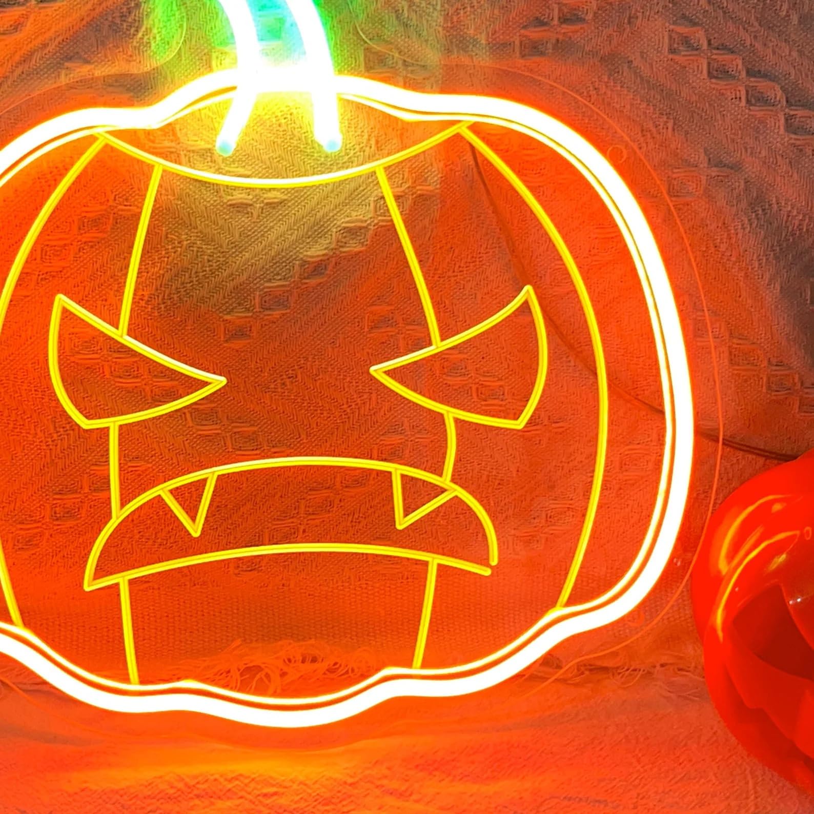 Kürbis-Neon-Schild, dimmbar – Festivals-Neonlicht zur Wanddekoration für zu Hause, Küche, Schlafzimmer, Bar, Pub und Club. USB-versorgtes Kürbis-LED-Leuchtzeichen für Halloween-Party-Dekorationen