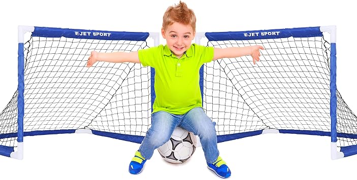 Kids Soccer Goal Games & Toys Football Net, Indoor & Outdoor Sports, Backyard, Set of 2,Blue EOS217402023
